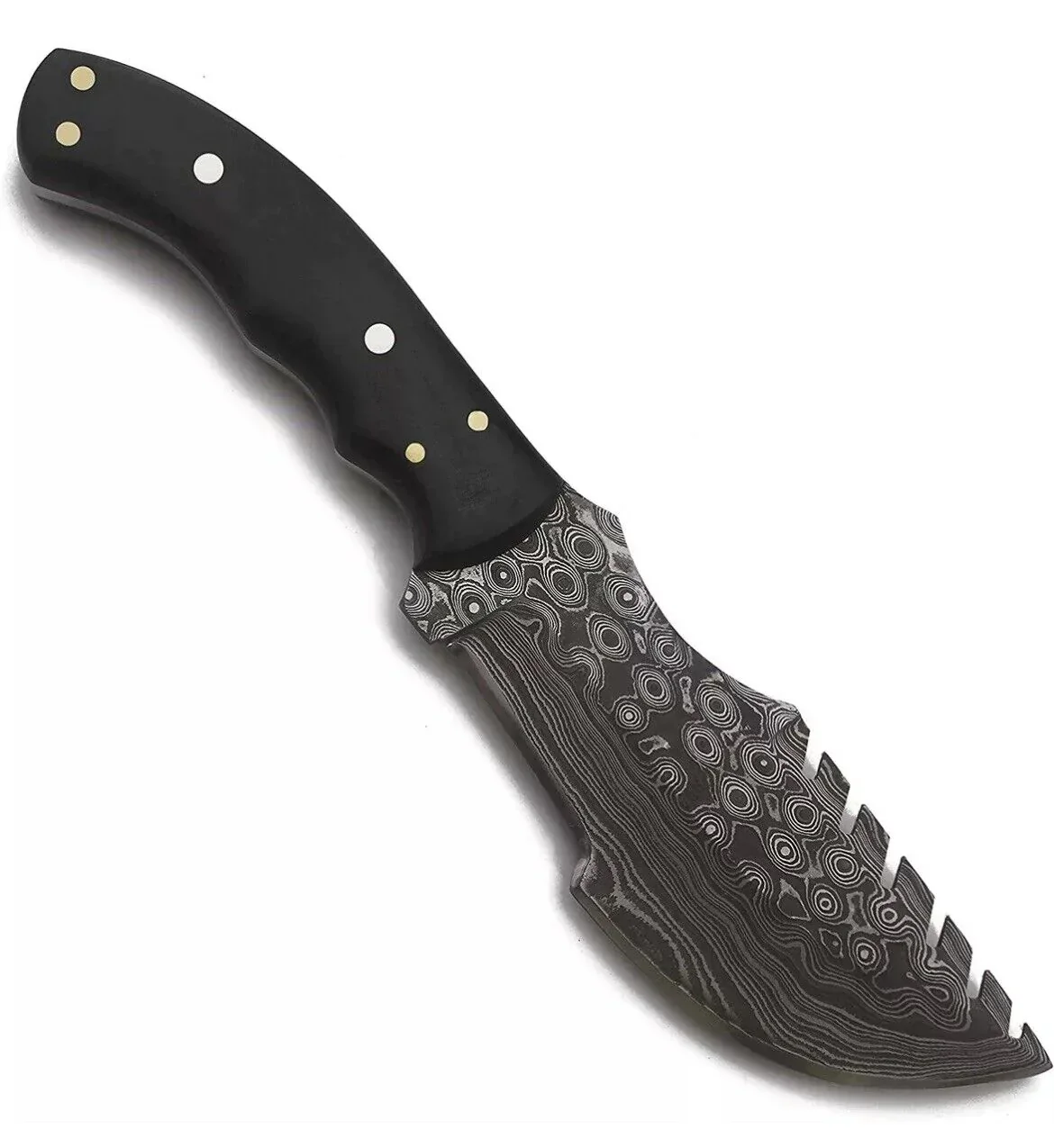 10 Handmade Damascus Rain pattern steel Tracker Knife Survival Tactical outdoor skinner - Image 4
