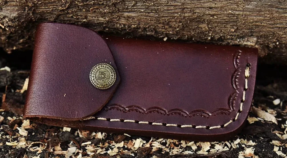 7" Handmade Damascus Steel Pocket Knife - Folding Blade Knife - Bone Handle - Pink - Image 6