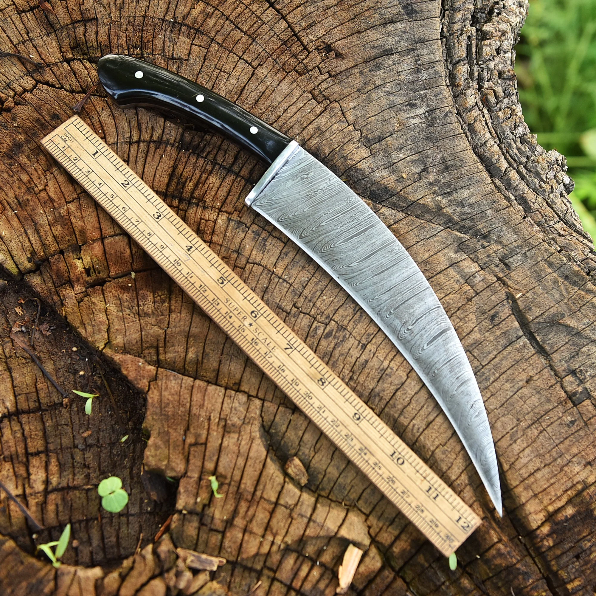 Artisan Handmade Damascus Steel Curved Fixed Blade Karambit With Sheath - Image 3