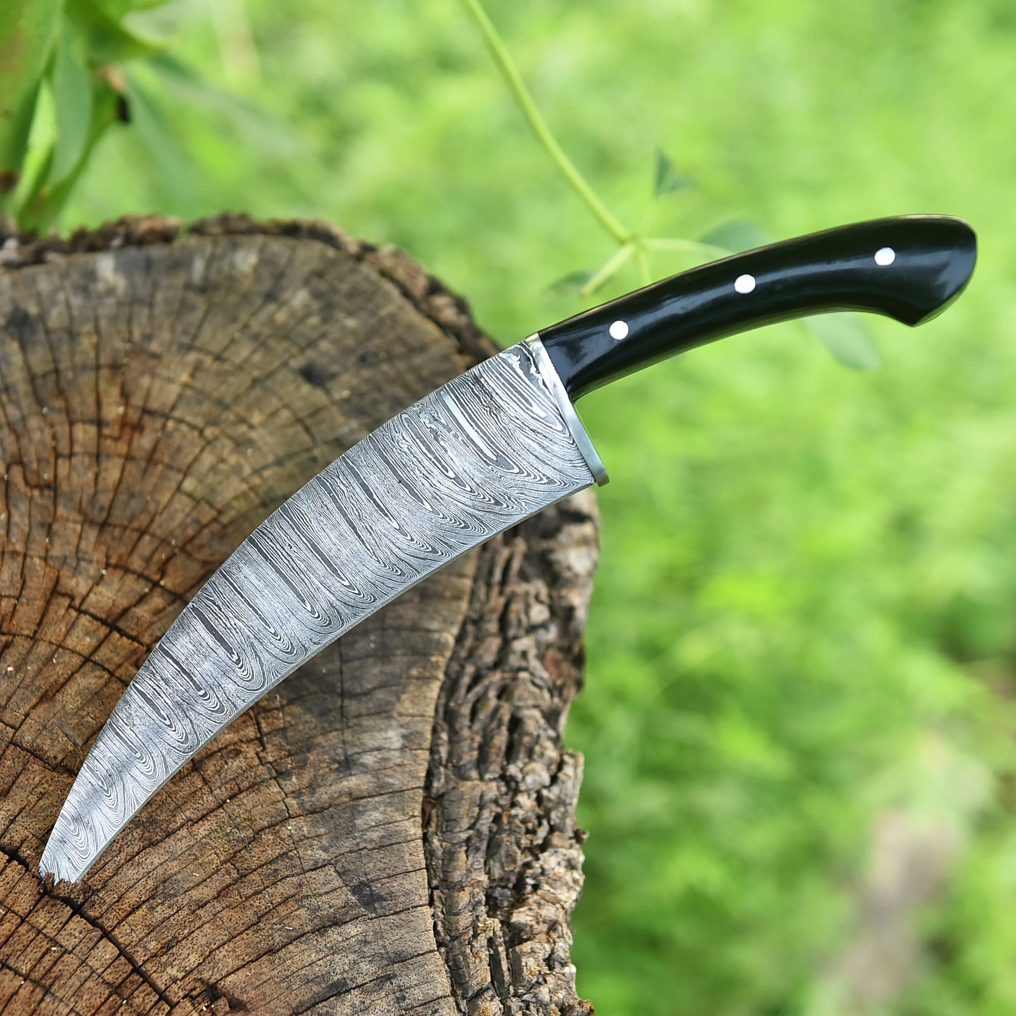 Artisan Handmade Damascus Steel Curved Fixed Blade Karambit With Sheath - Image 4