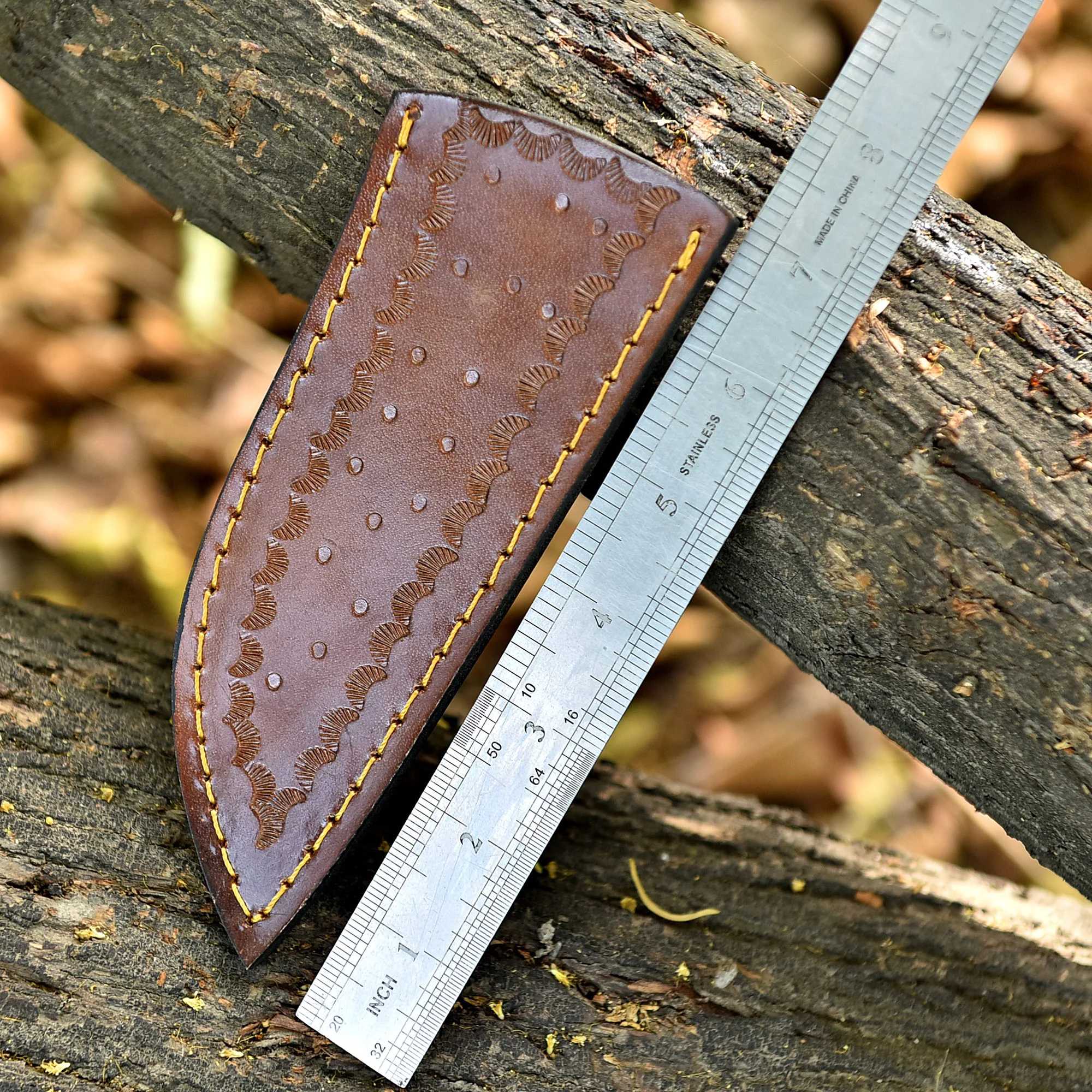 Classic Durable Handcrafted Top Grain Leather Sheath Fixed Blade Knife - Image 5