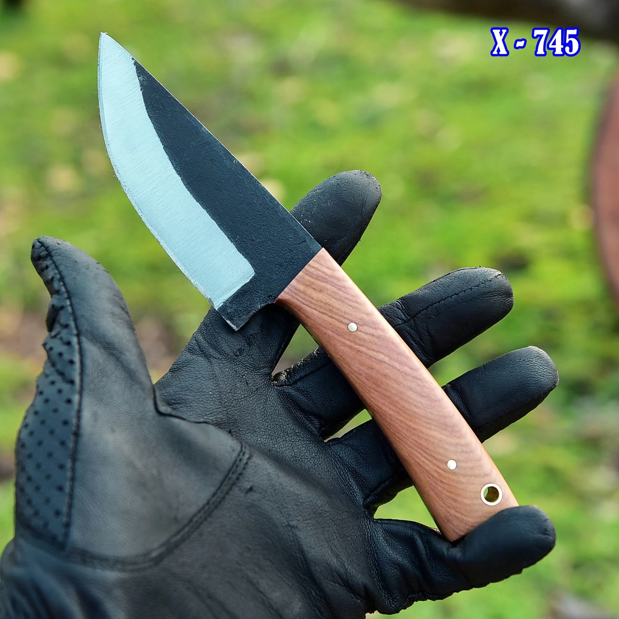 Custom Hand Forged Carbon Steel Full Tang Skinner Knife - Wood Handle x-745 - Image 3
