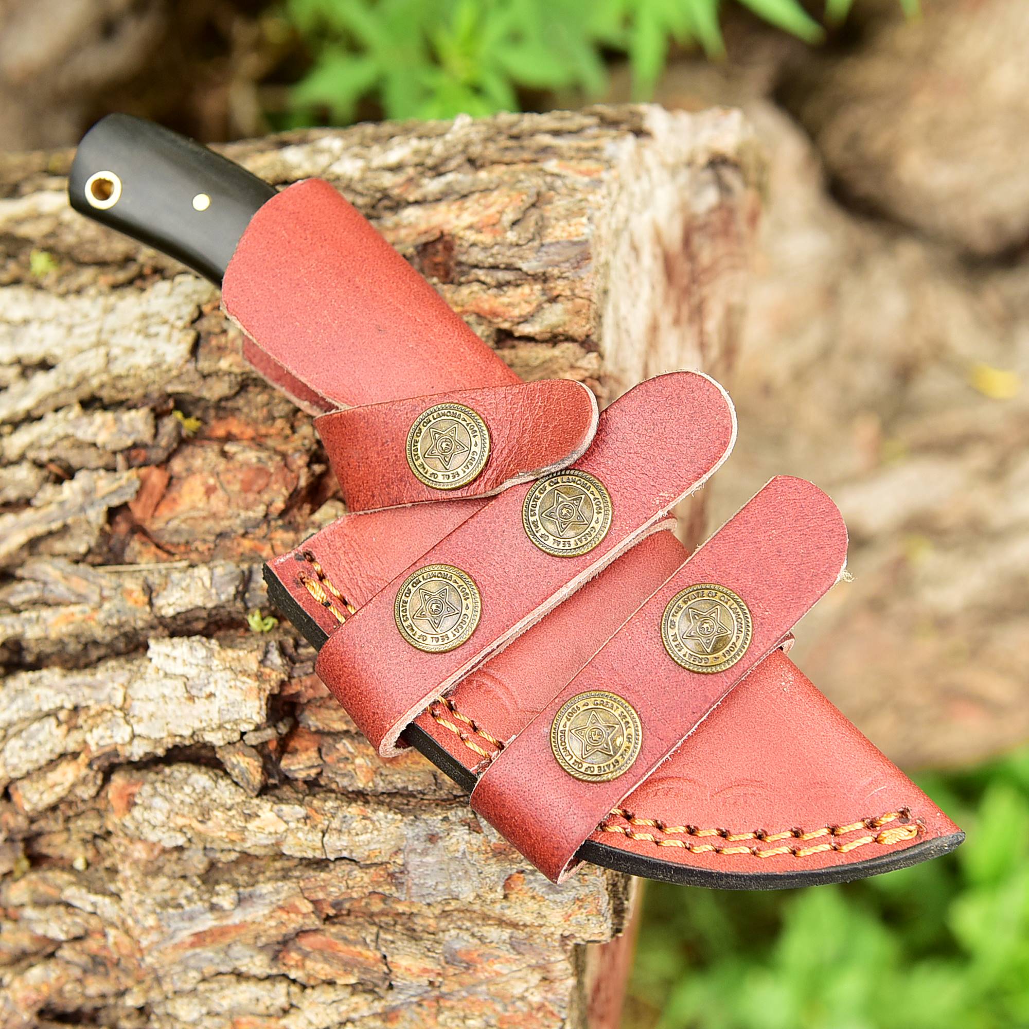 Custom Hand Forged Damascus Steel Fixed Blade Camping Skinner Knife - Image 5