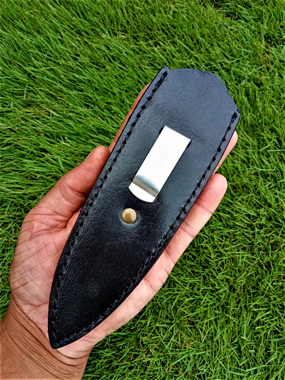 Custom Hand Forged Genuine Leather Dagger Knife Sheath - Image 2