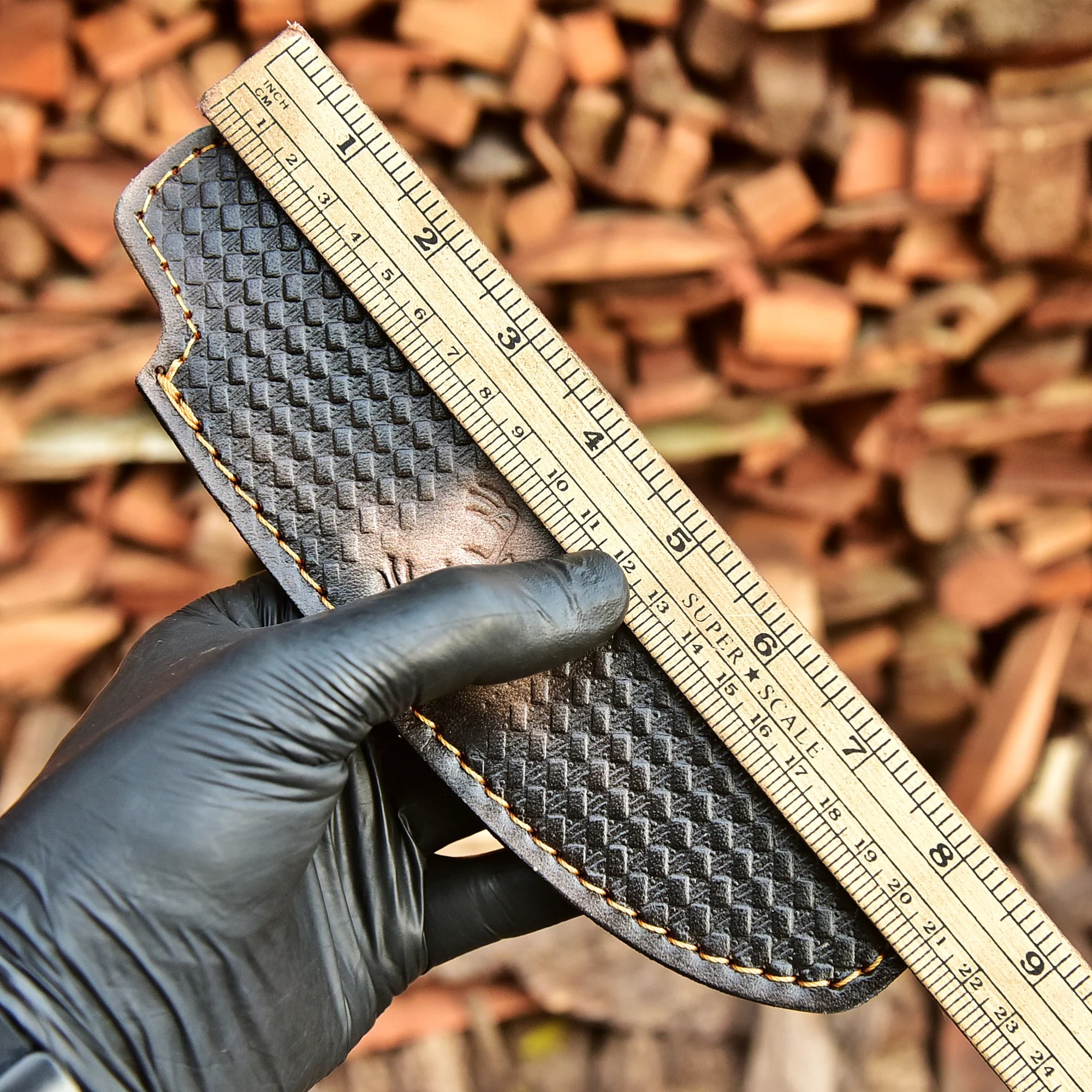 Custom Hand Stitched Sheep Leather Fixed Blade Knife Deer Engraved Sheath - Image 5