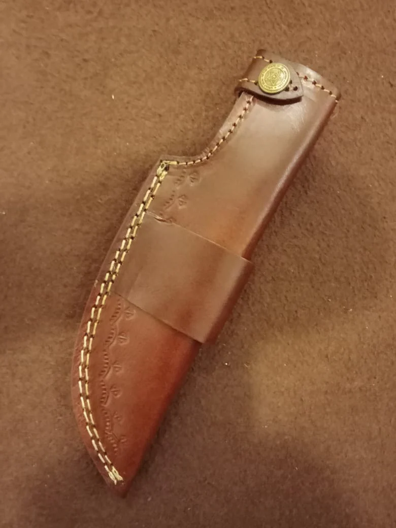 Custom Hand Stitched Top Grain Leather Fixed Blade Knife Sheath - Image 4