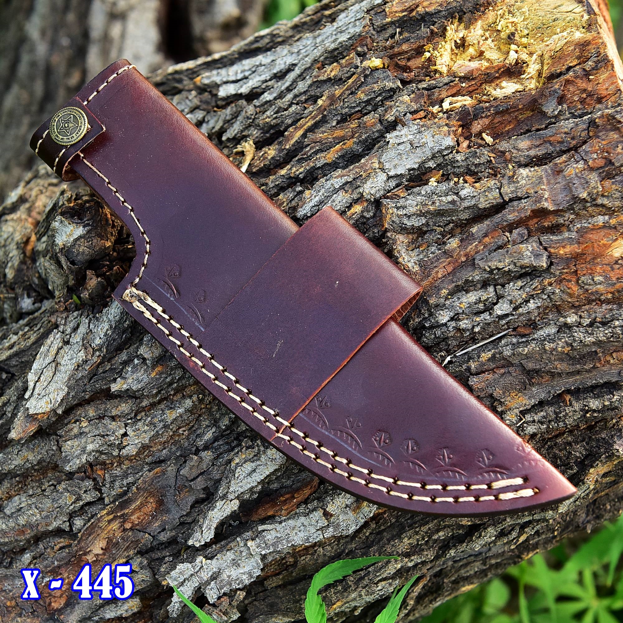 Custom Hand Stitched Top Grain Leather Fixed Blade Knife Sheath - Image 5