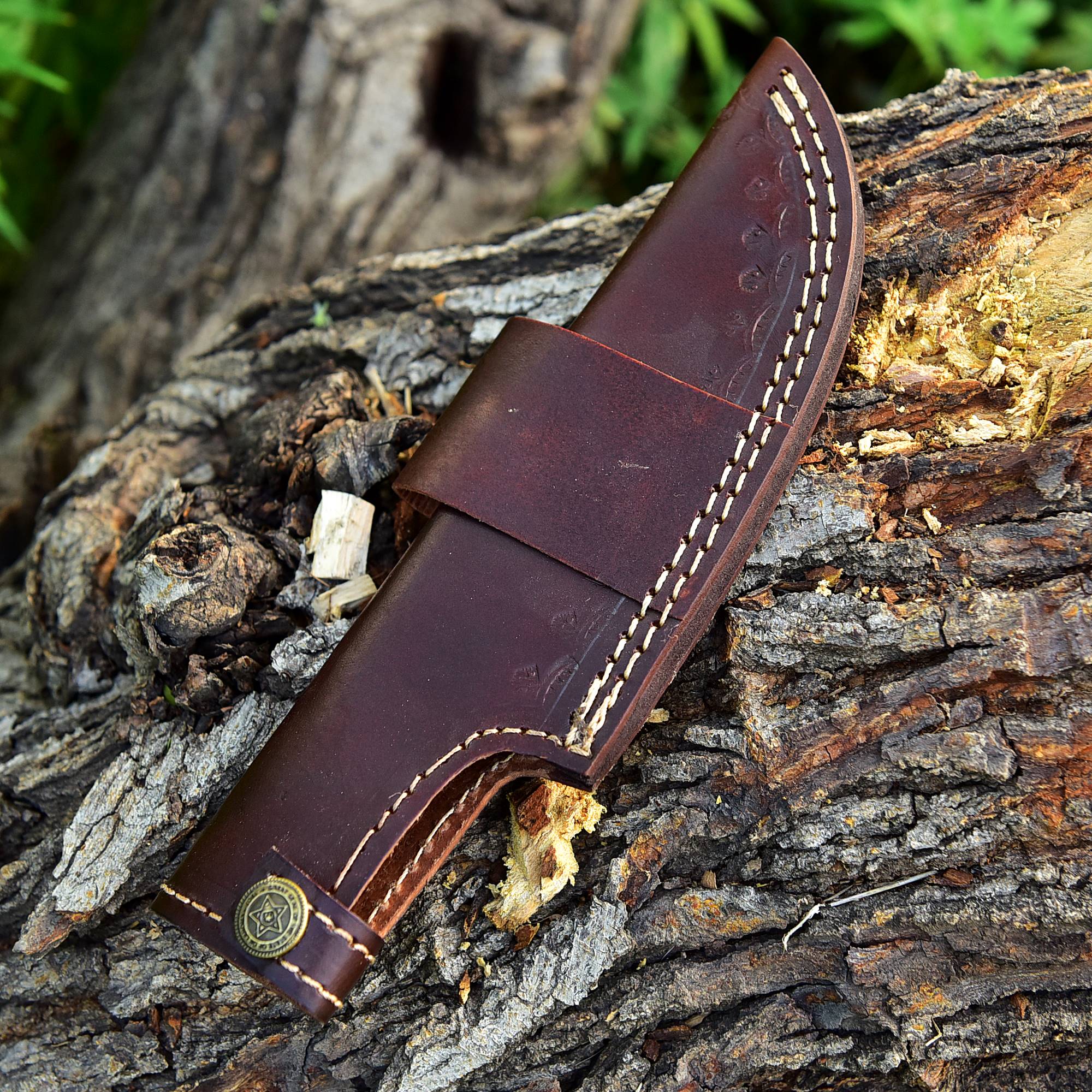 Custom Hand Stitched Top Grain Leather Fixed Blade Knife Sheath - Image 6