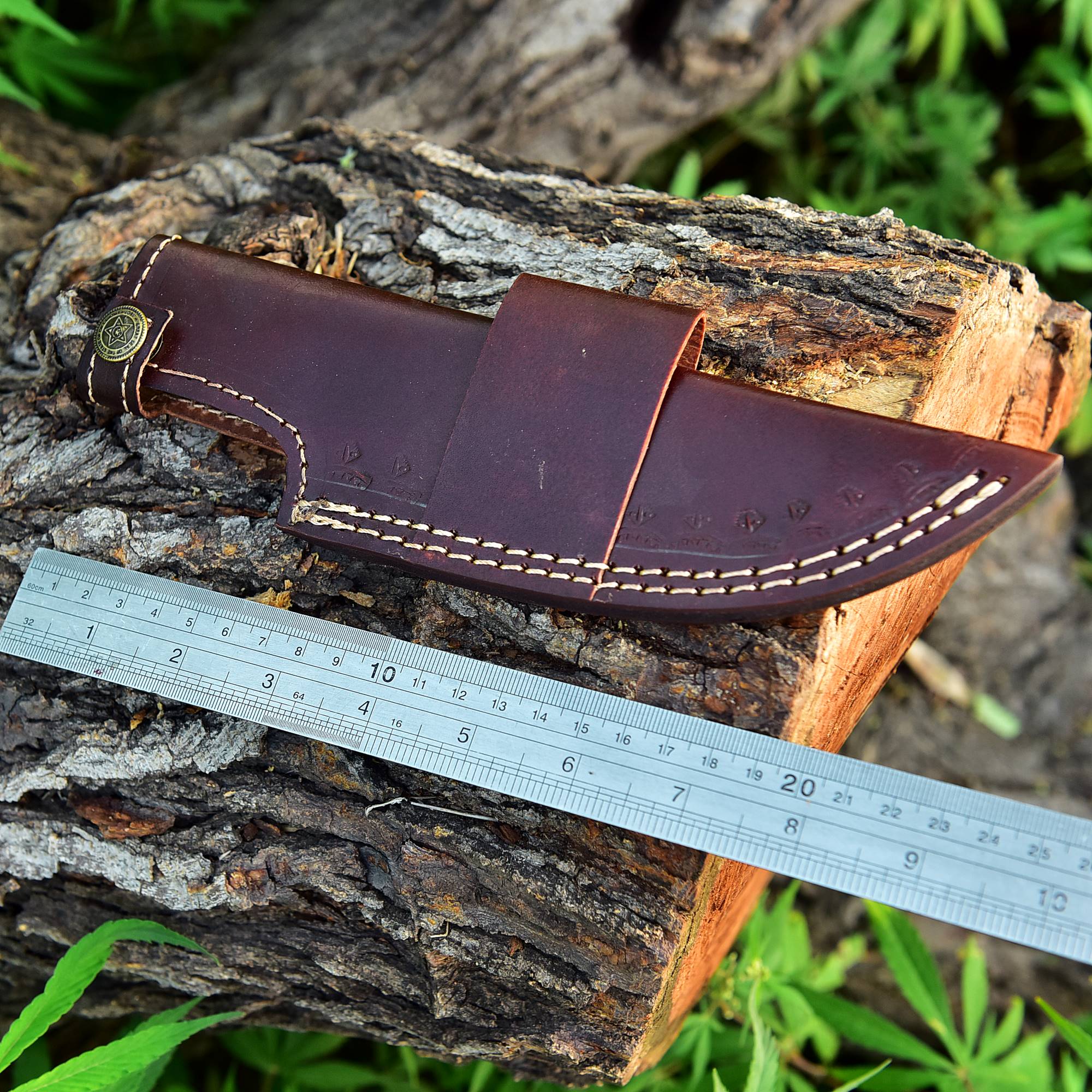 Custom Hand Stitched Top Grain Leather Fixed Blade Knife Sheath - Image 8