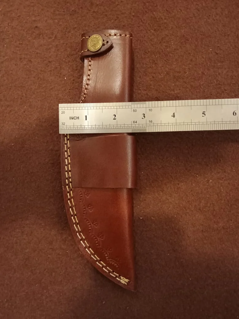 Custom Hand Stitched Top Grain Leather Fixed Blade Knife Sheath - Image 9