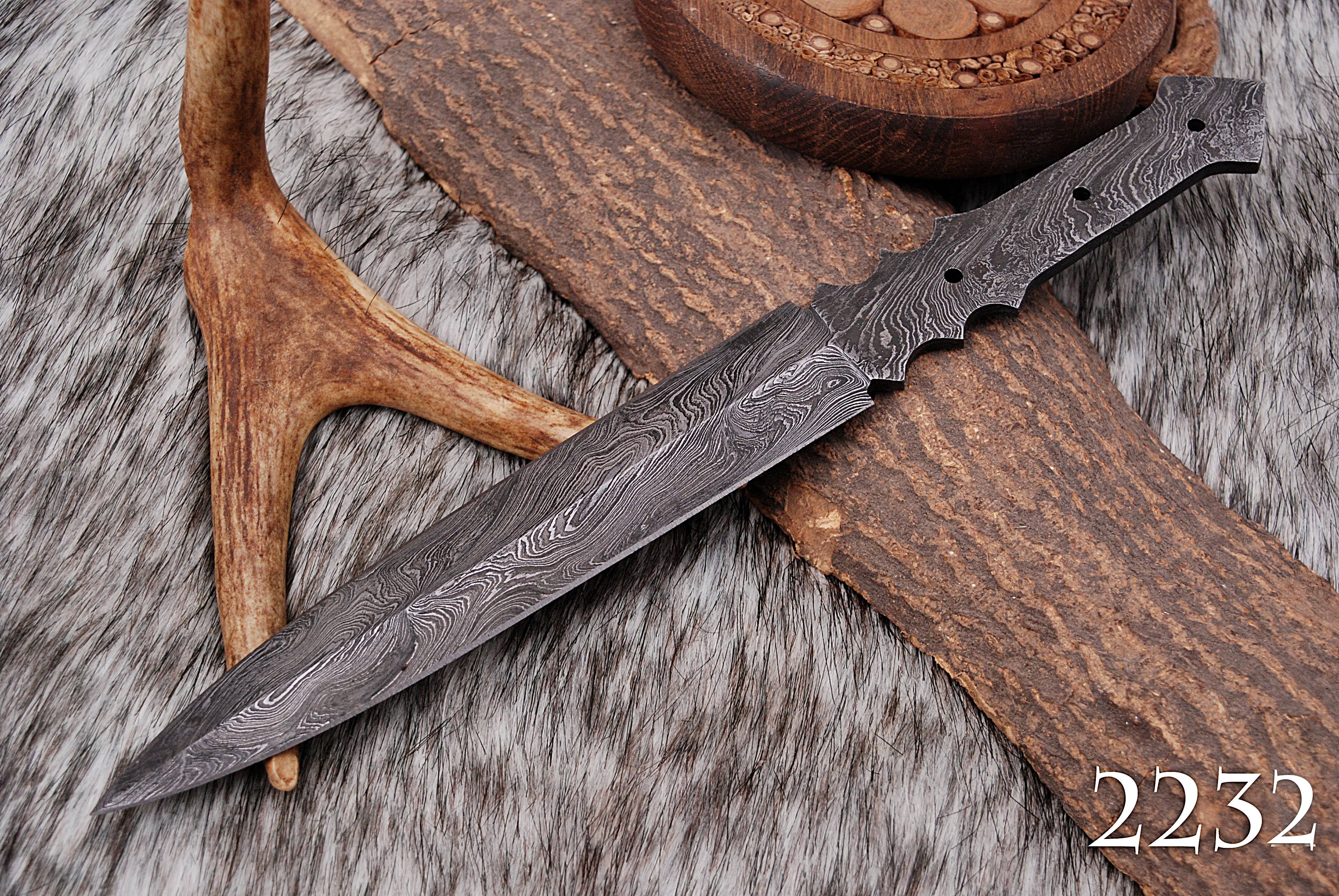 Custom Handmade Damascus Steel Dagger Knife Full Tang Blank Blade - Image 2