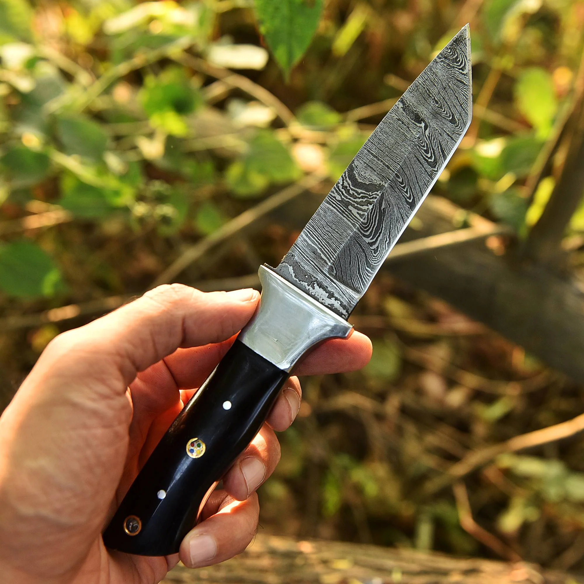 Custom Handmade Damascus Steel EDC Hunting Camping Skinning Knife - Image 7