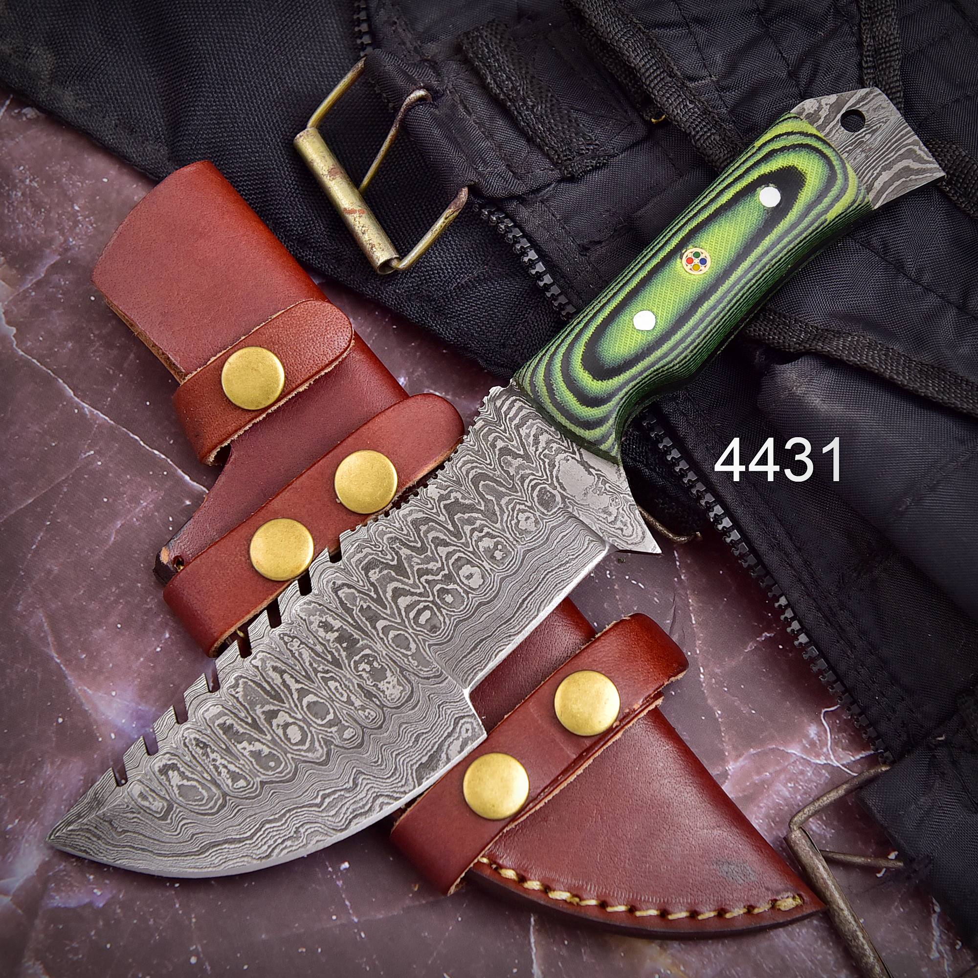 Custom Handmade Damascus Vintage Knife Full Tang Micarta Handle x-172 - Image 3