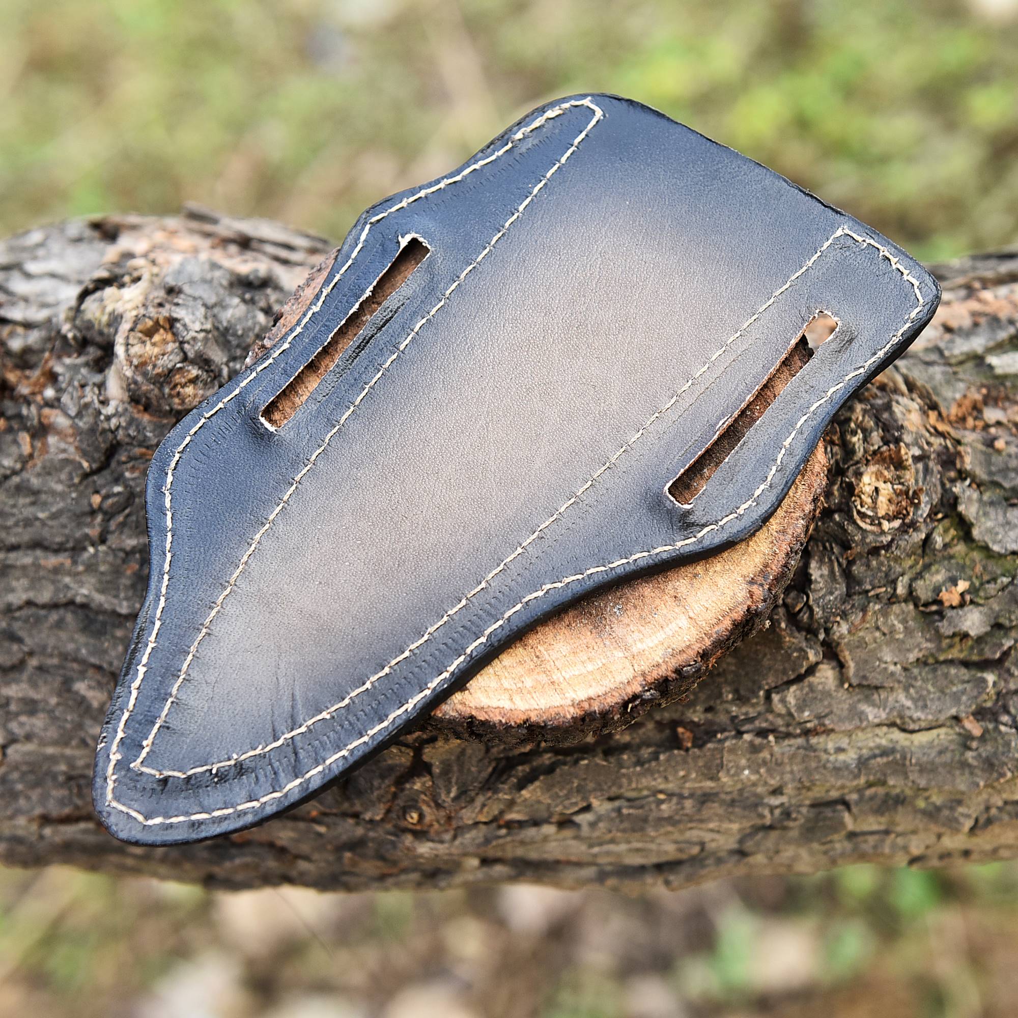 Custom Handmade Fix Blade knife Leather Sheath - Vertical Carry - Image 4