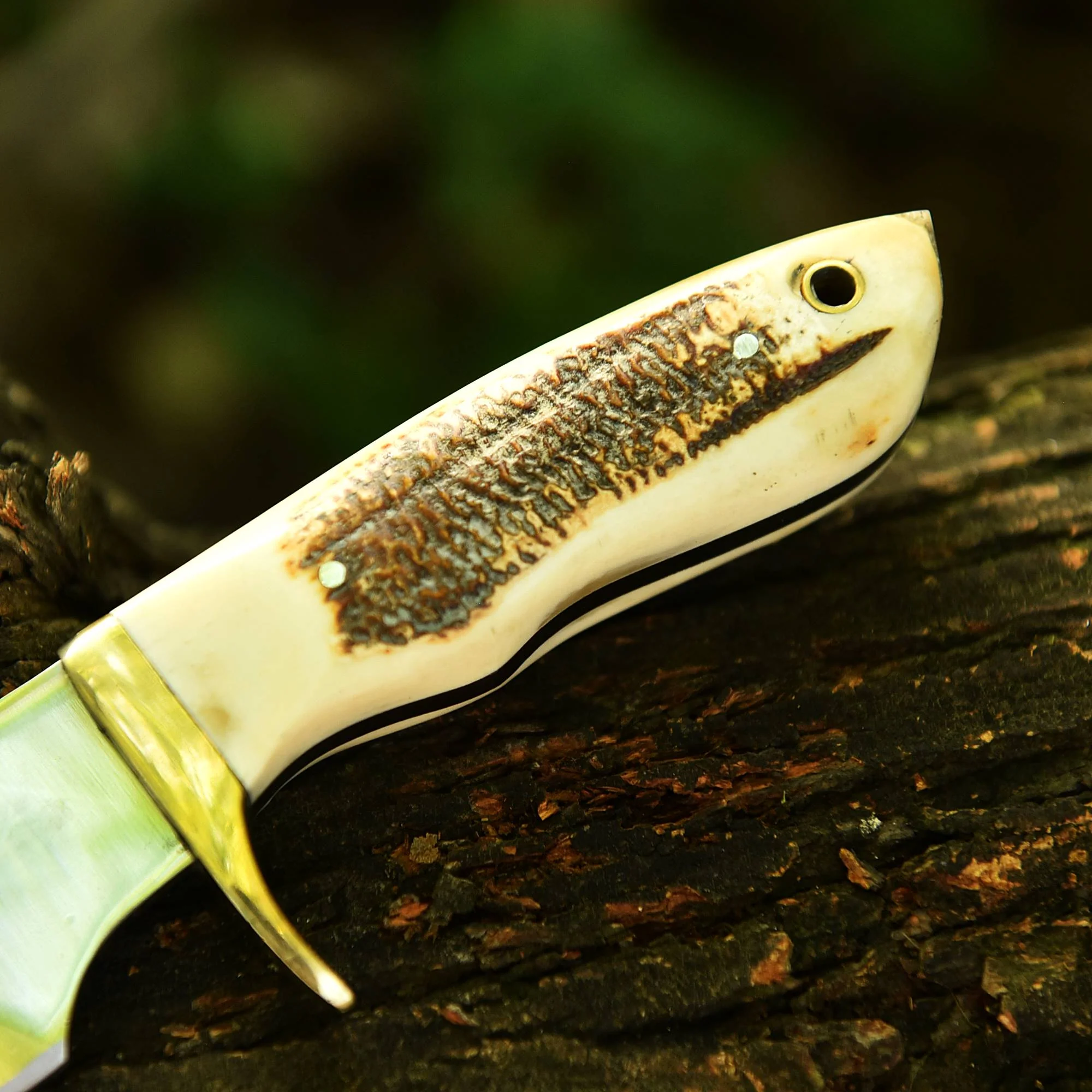 Custom Handmade Fixed Blade Skinner knife - Stag antler Handle - Image 4