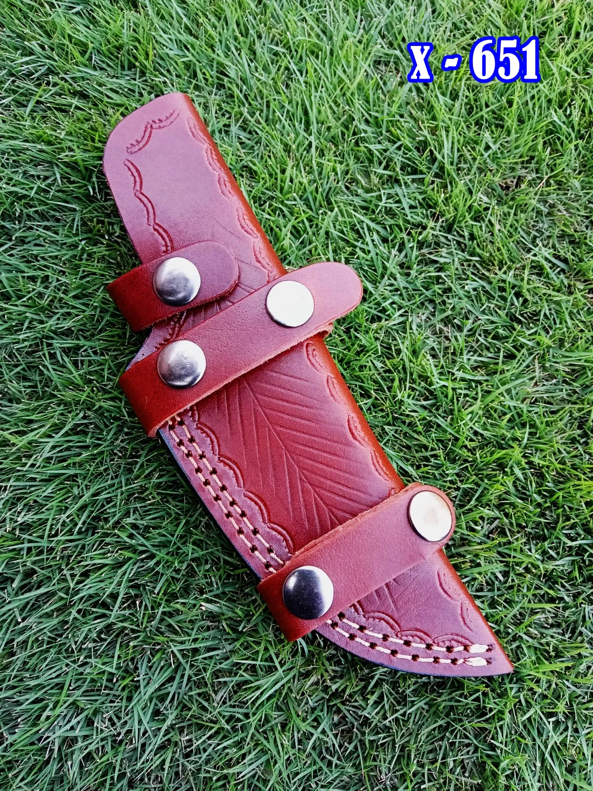 Custom Handmade Leather Tracker Skinner Fixed Blade Outdoor Knife Sheath - Image 2