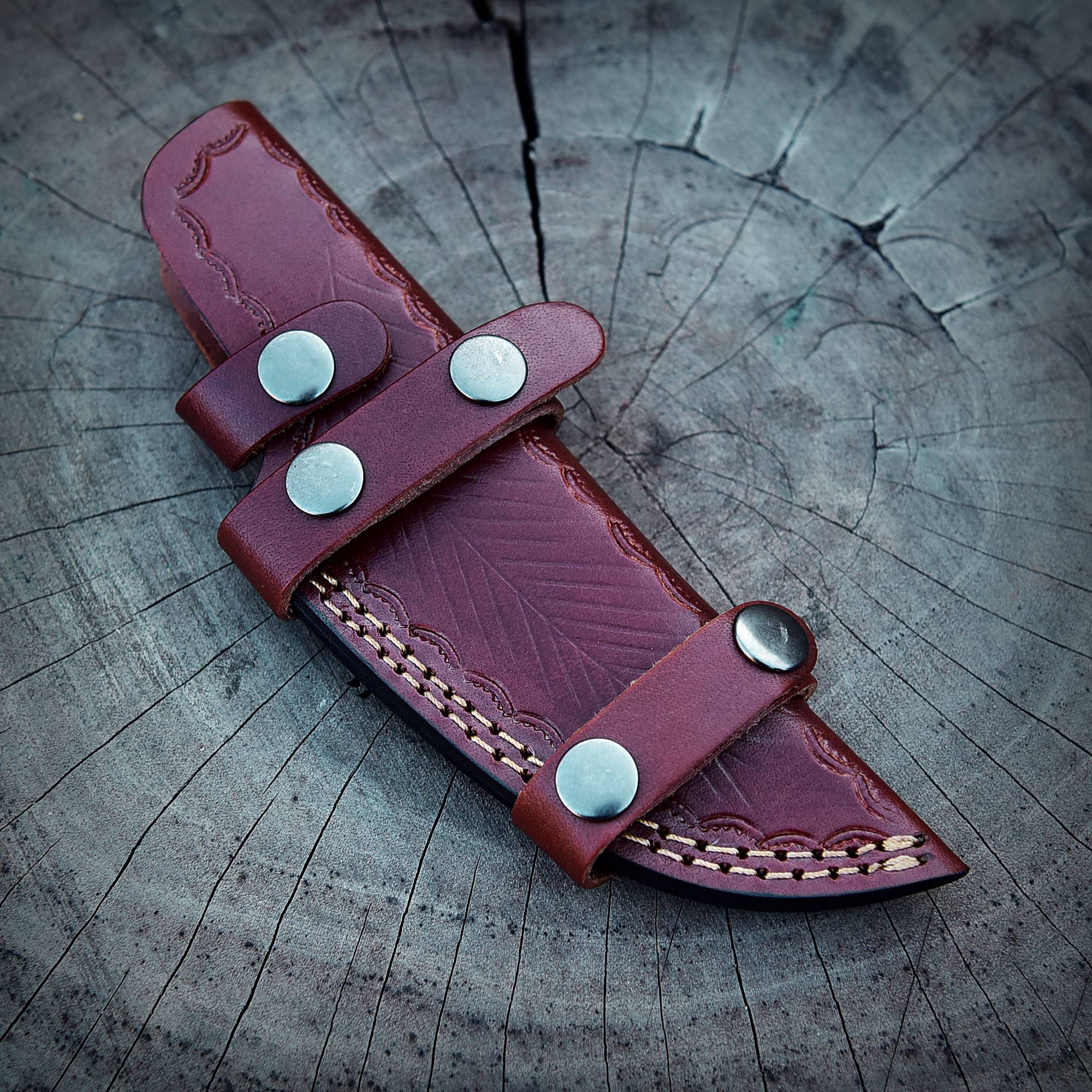 Custom Handmade Leather Tracker Skinner Fixed Blade Outdoor Knife Sheath - Image 8