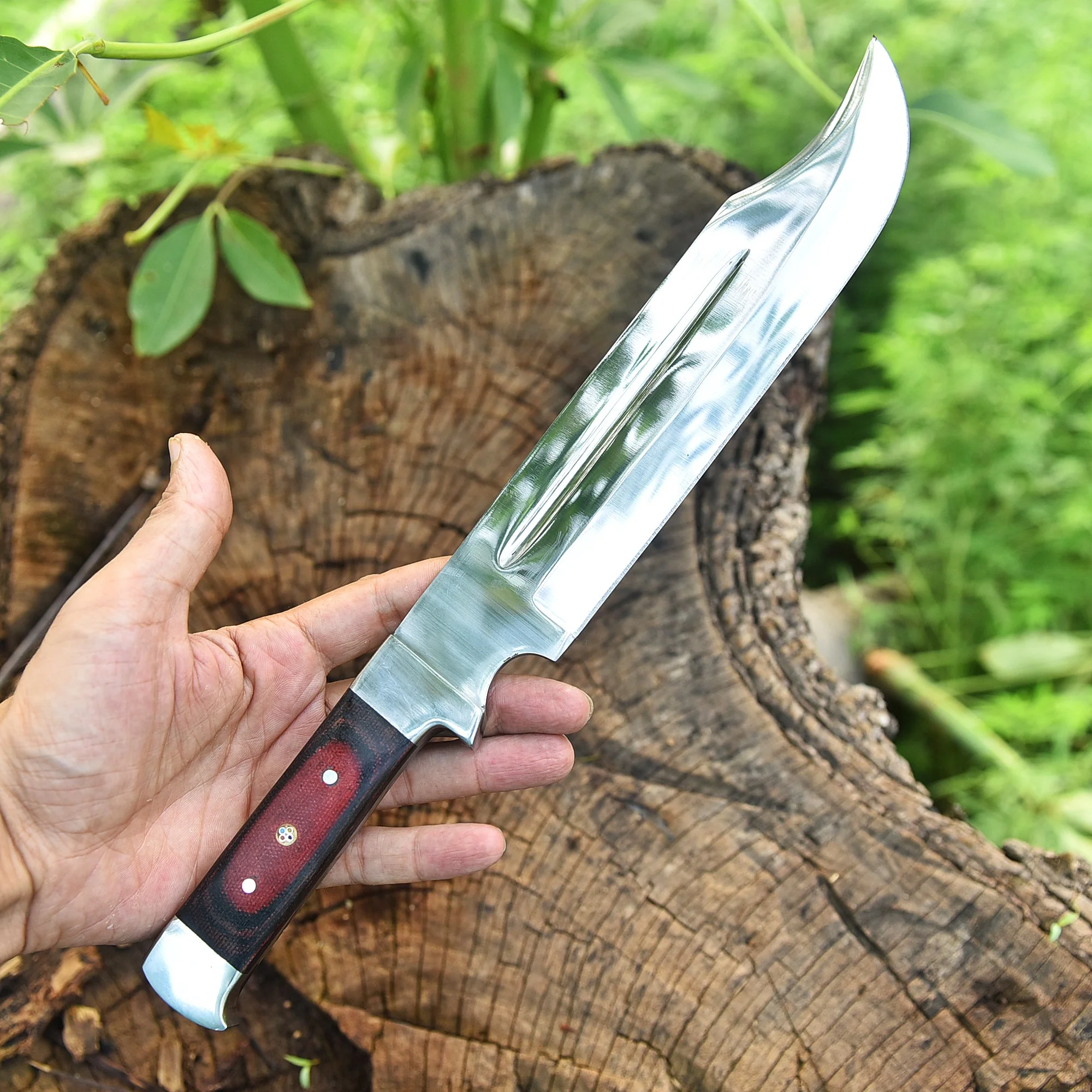 Elite Handmade Fixed D2 Blade Carbon Steel Bowie Knife Micarta Handle - Image 4