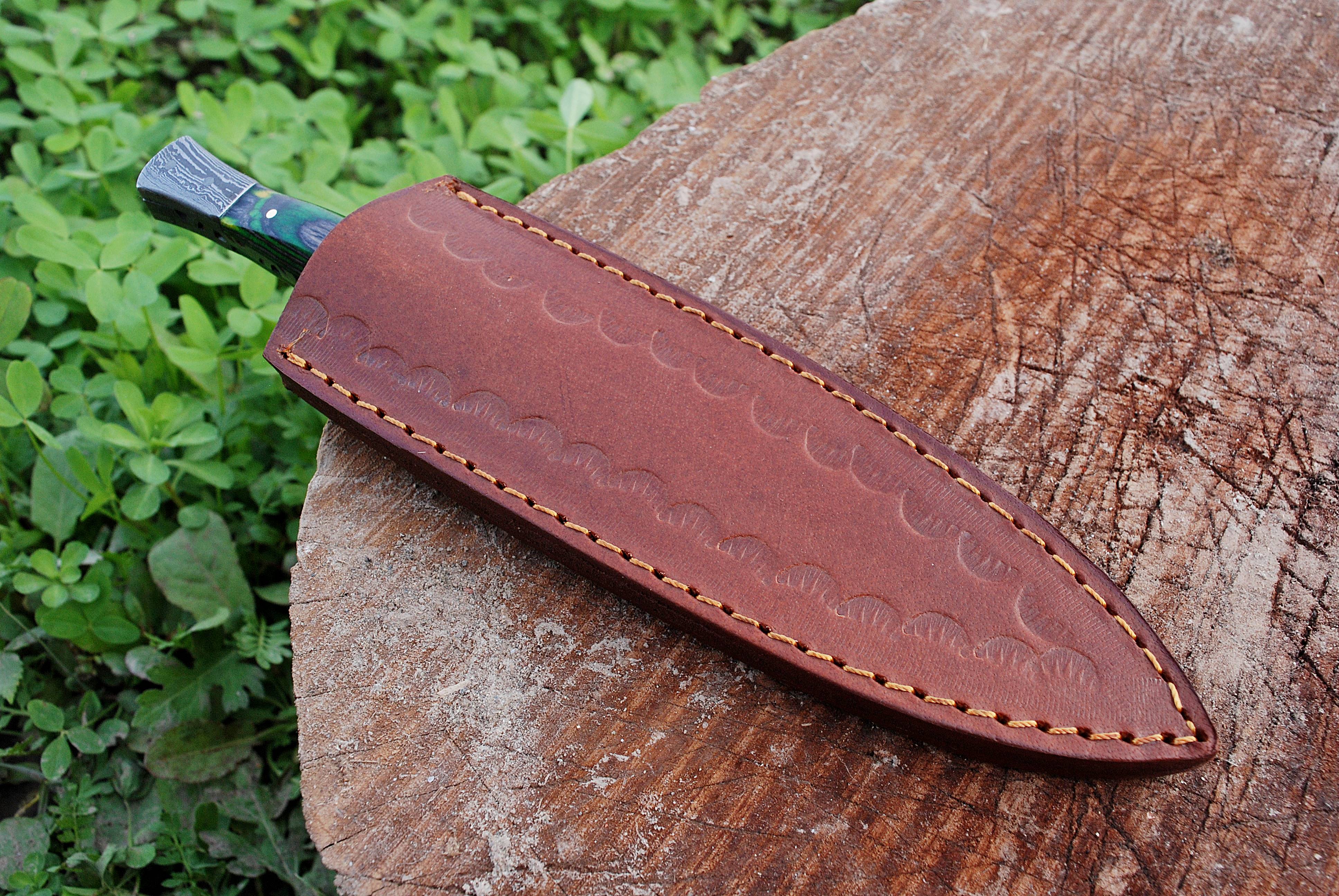 Full Tang Damascus Knife Ideal Dagger Boot Knives with Leather Sheath x-271 - Image 7