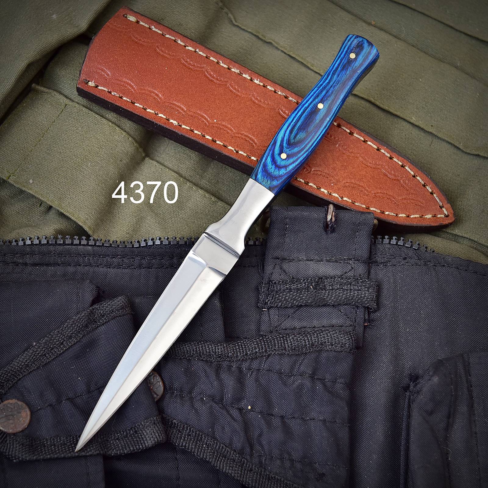 German Handmade Carbon Steel Boot Knife Full Tang Wood Handle x-266 - Image 3