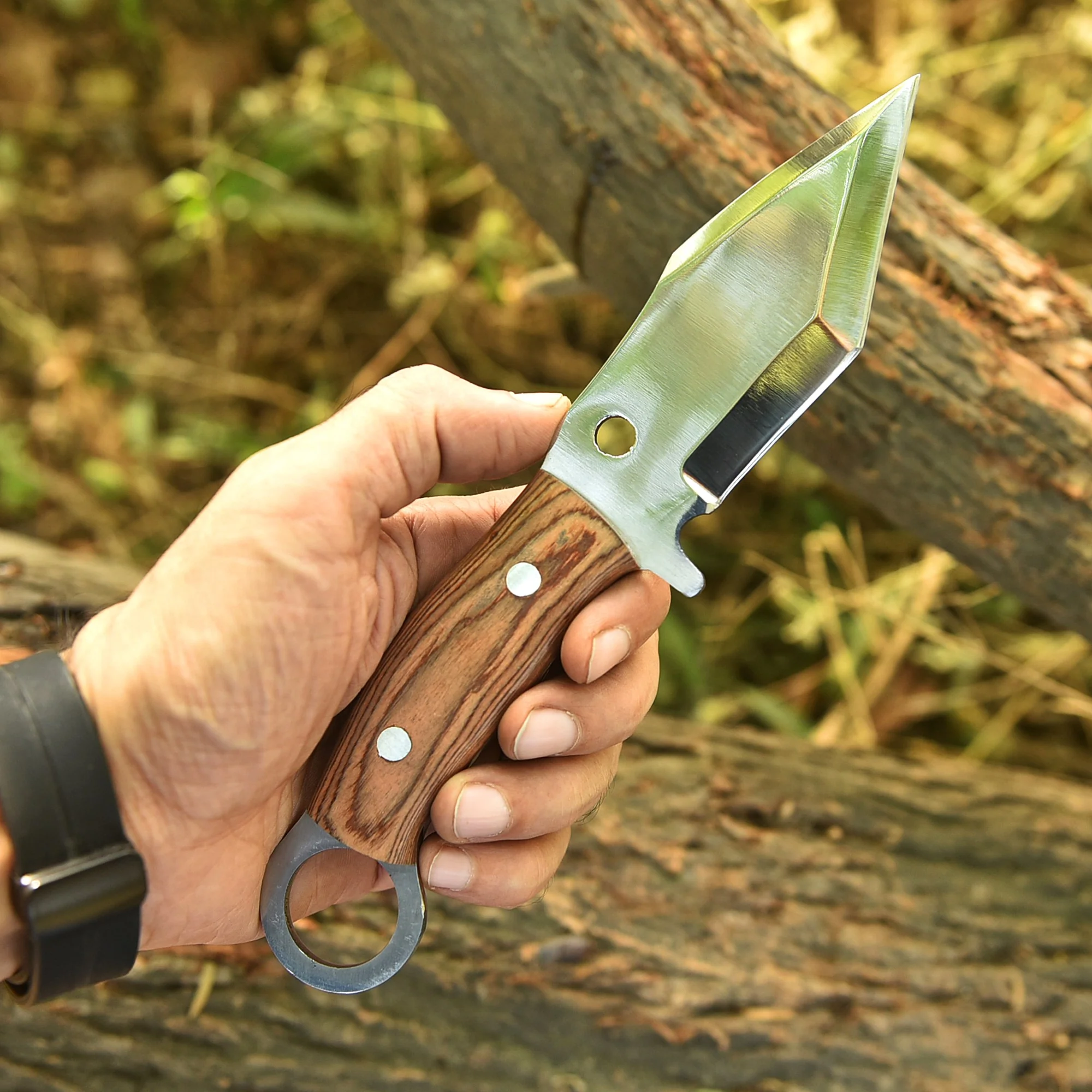 Hand Forged Full Tang Skinner Knife Pakkawood Handle D2 Steel - Image 3