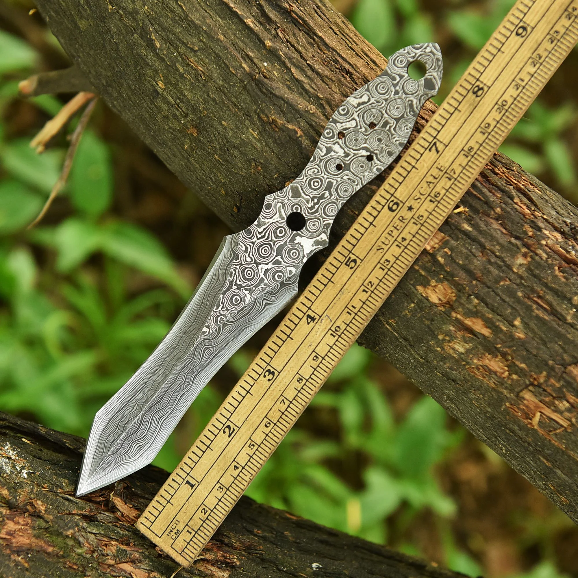 Hand Forged High Carbon Damascus Double Edge Dagger Blade Blank - Image 5