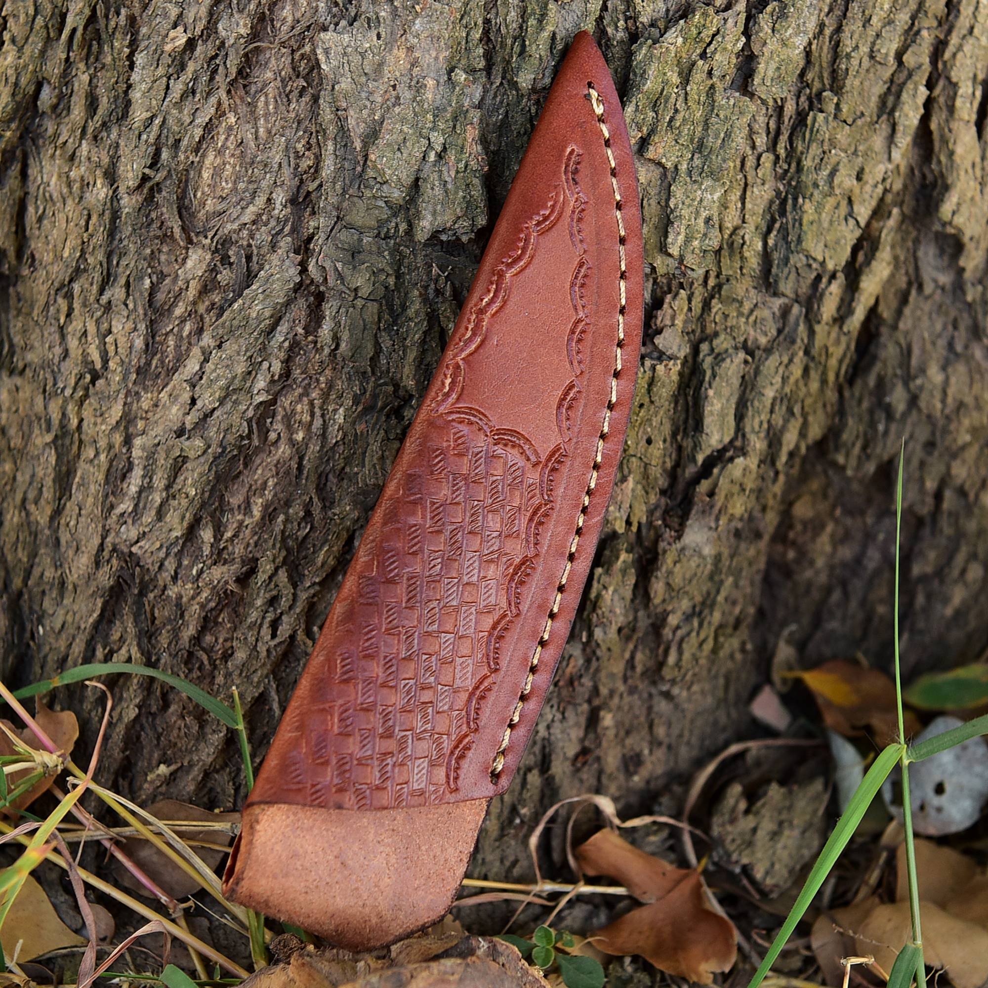 Hand Stitched Genuine Leather Fixed Blade  Knife Sheath Belt Carry Sheath - Image 11