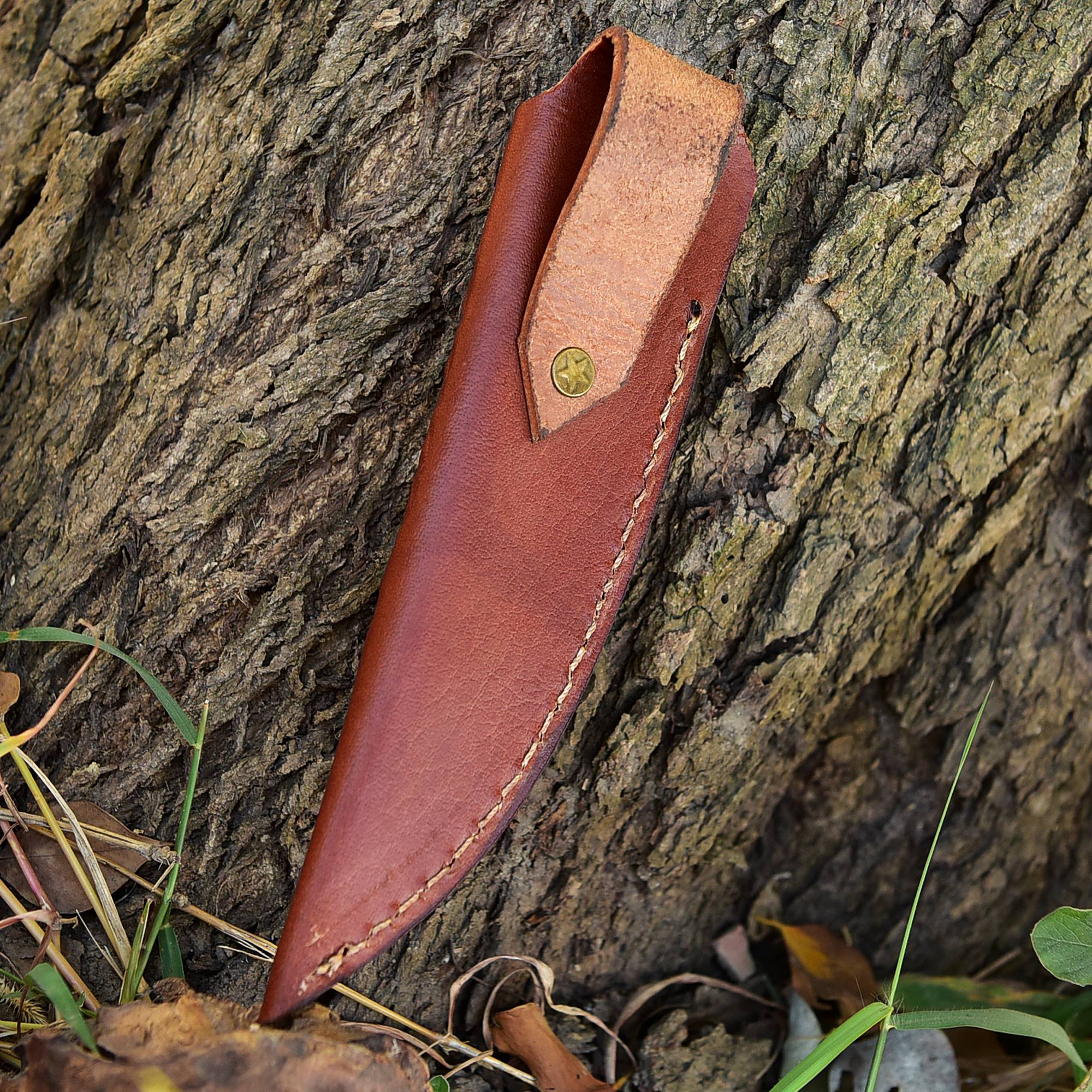 Hand Stitched Genuine Leather Fixed Blade  Knife Sheath Belt Carry Sheath - Image 12