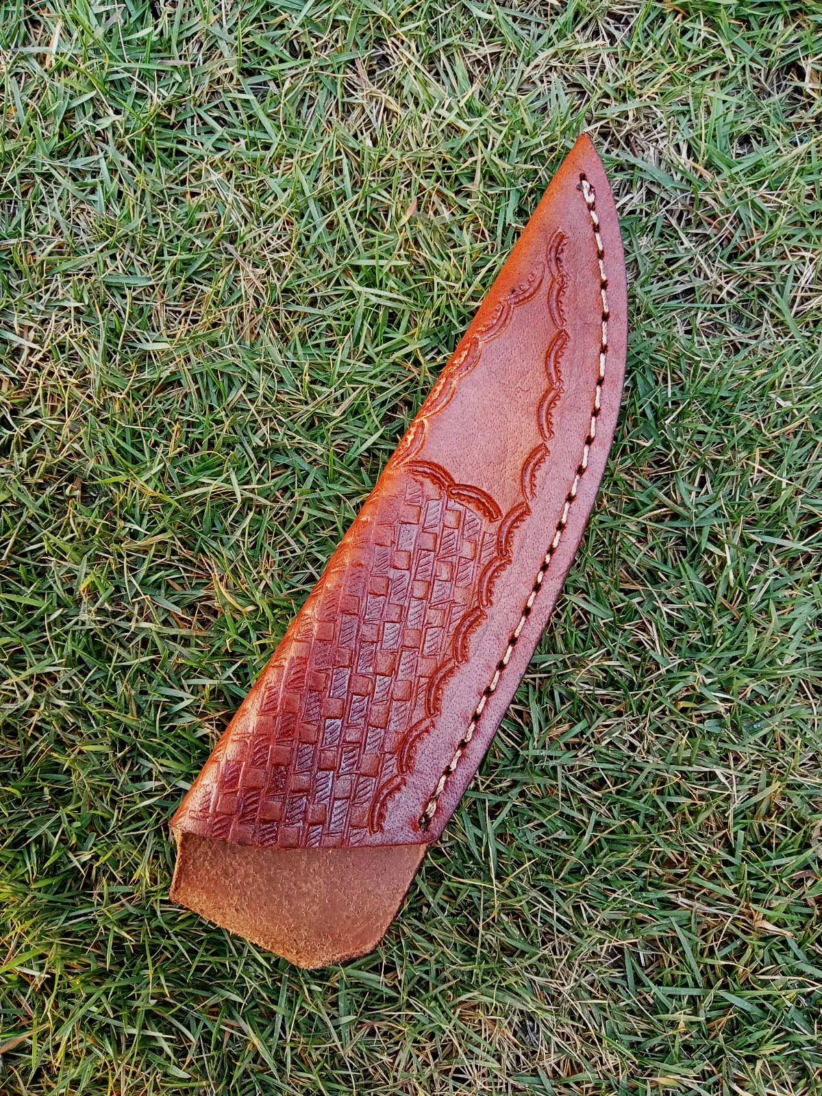 Hand Stitched Genuine Leather Fixed Blade  Knife Sheath Belt Carry Sheath - Image 4