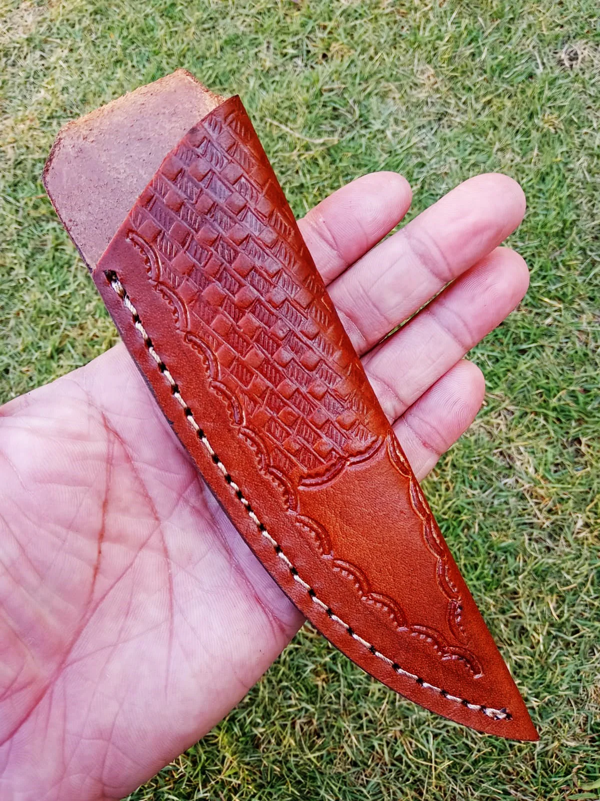 Hand Stitched Genuine Leather Fixed Blade  Knife Sheath Belt Carry Sheath - Image 8