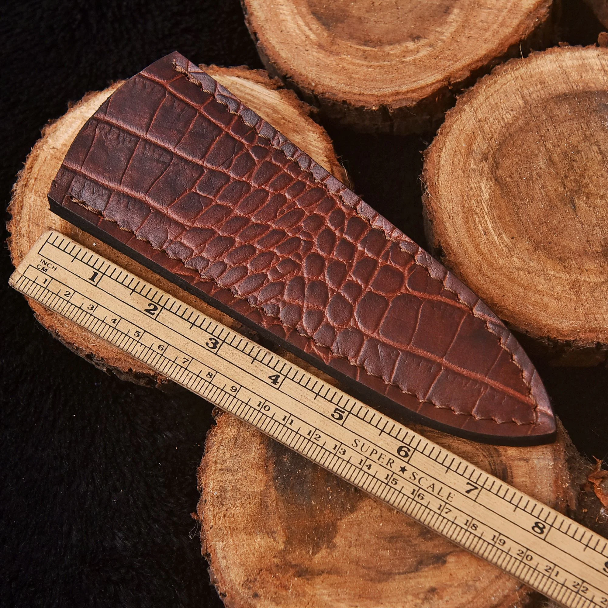 Hand Stitched High Quality Fixed Blade Top Grain Leather Sheath - Image 5