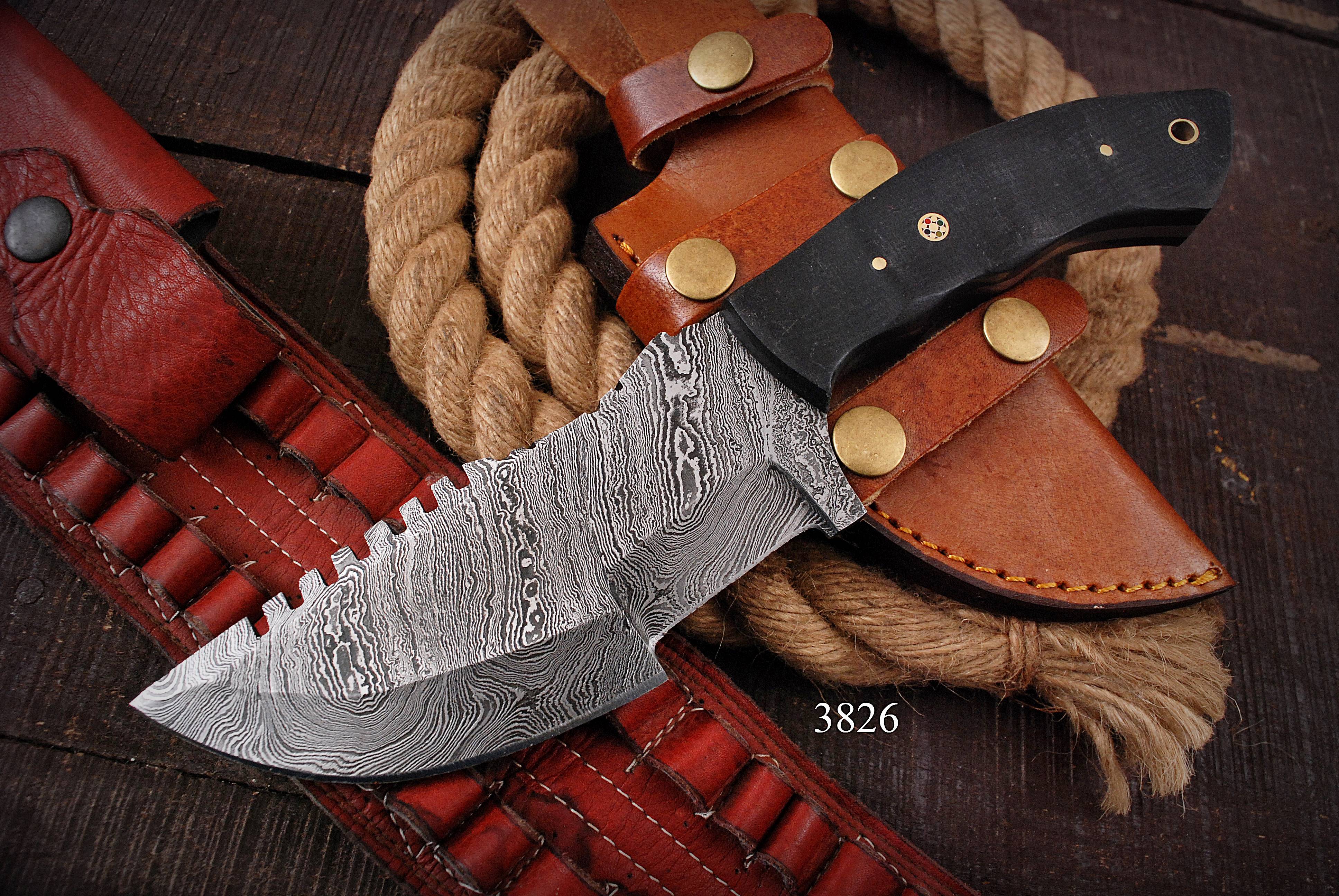 Handcrafted Damascus Tracker Knife - Premium Quality Hunting and Camping Tool x-198 - Image 6