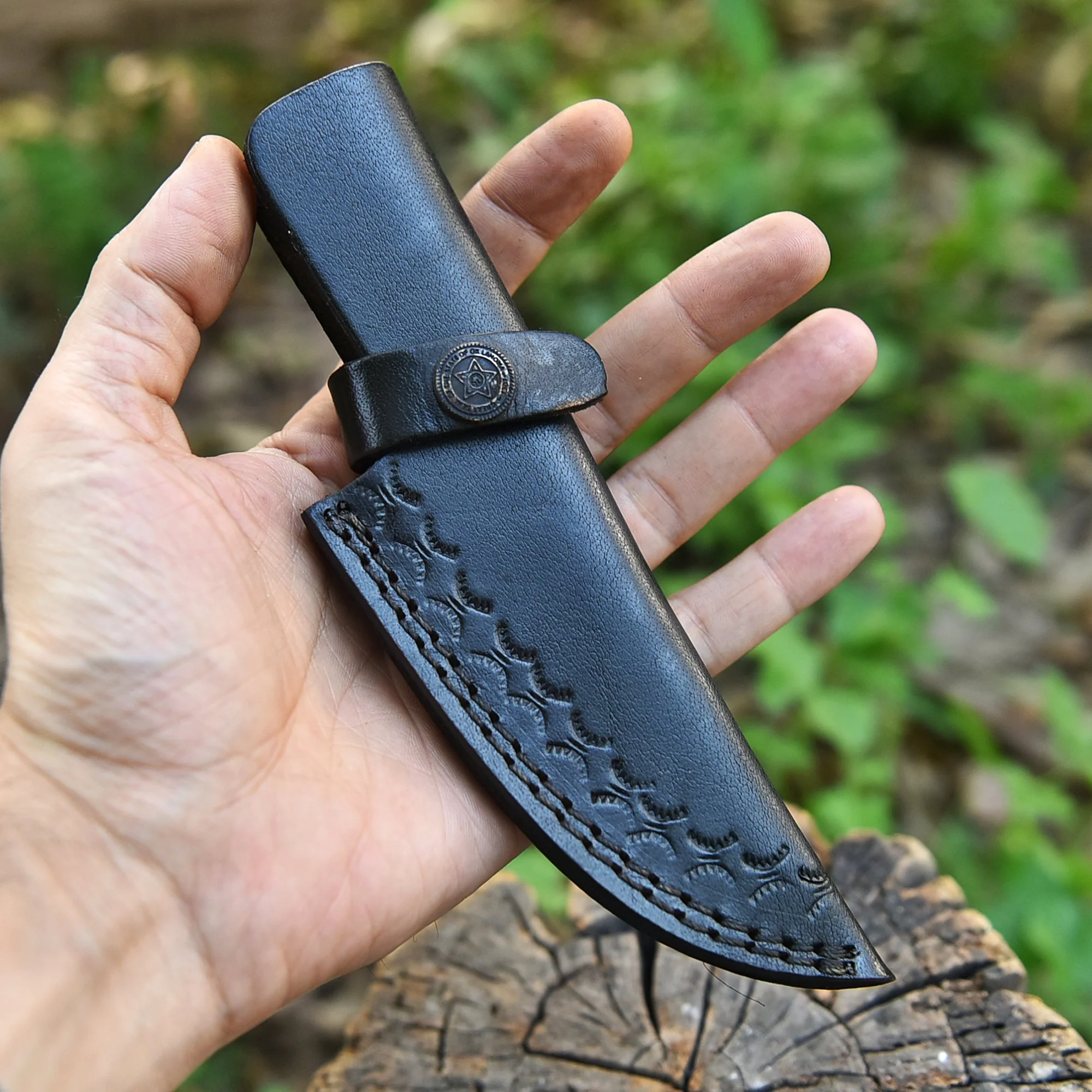 Handcrafted Genuine Leather Fixed Blade Knife Sheath Belt Holster - Image 3