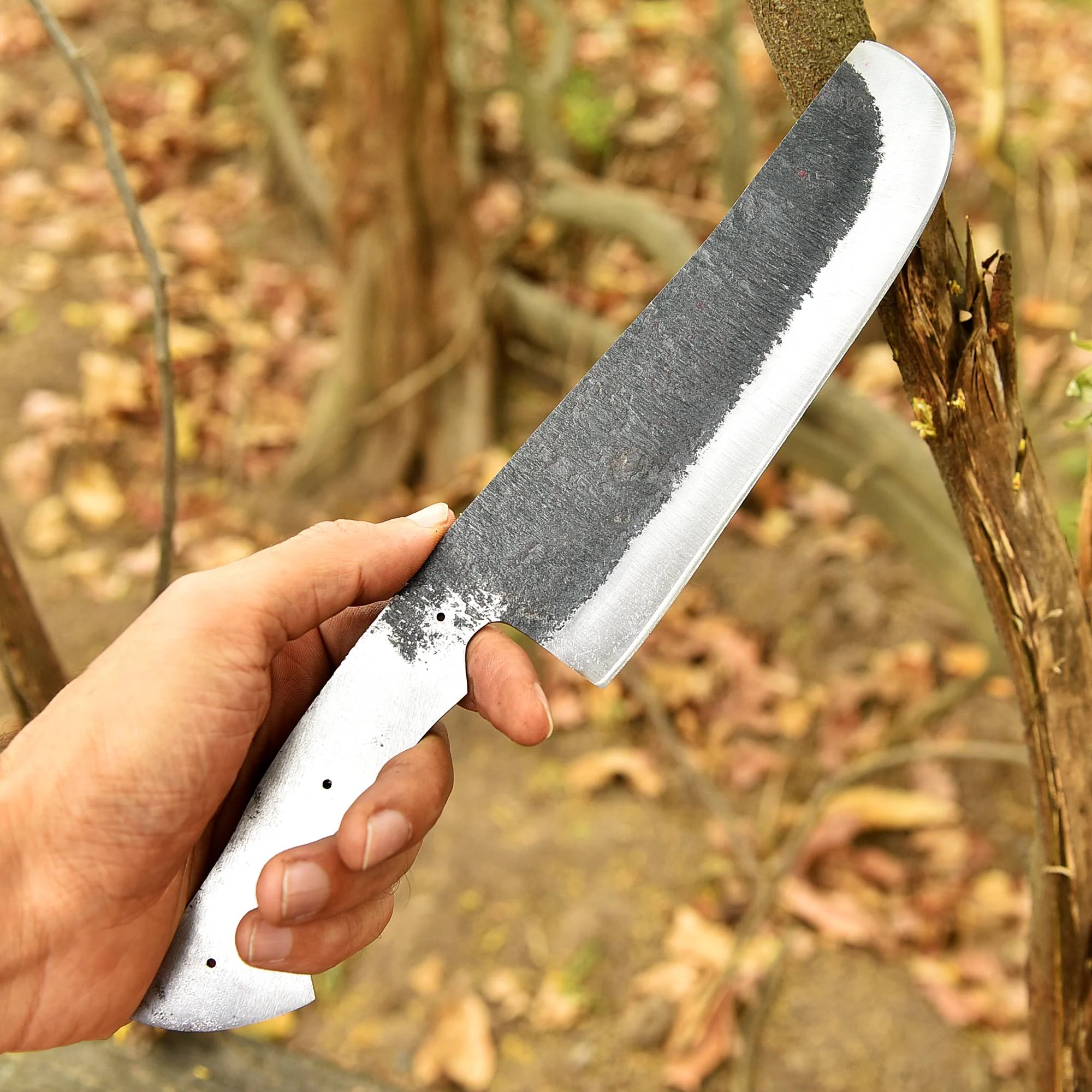 Handcrafted Heavy Duty Carbon Steel Fixed Blade Outdoor Blank Blade Knife - Image 3
