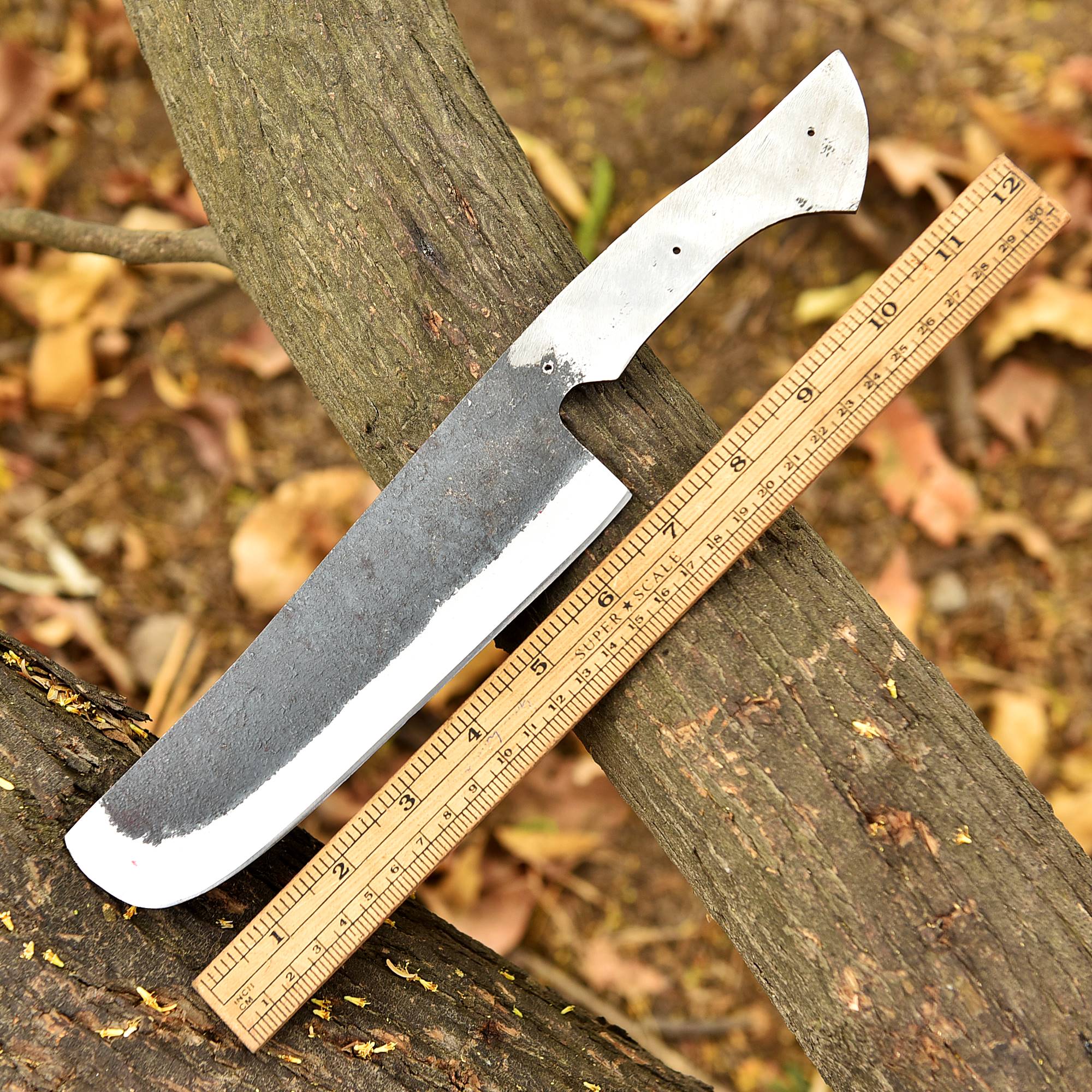 Handcrafted Heavy Duty Carbon Steel Fixed Blade Outdoor Blank Blade Knife - Image 4