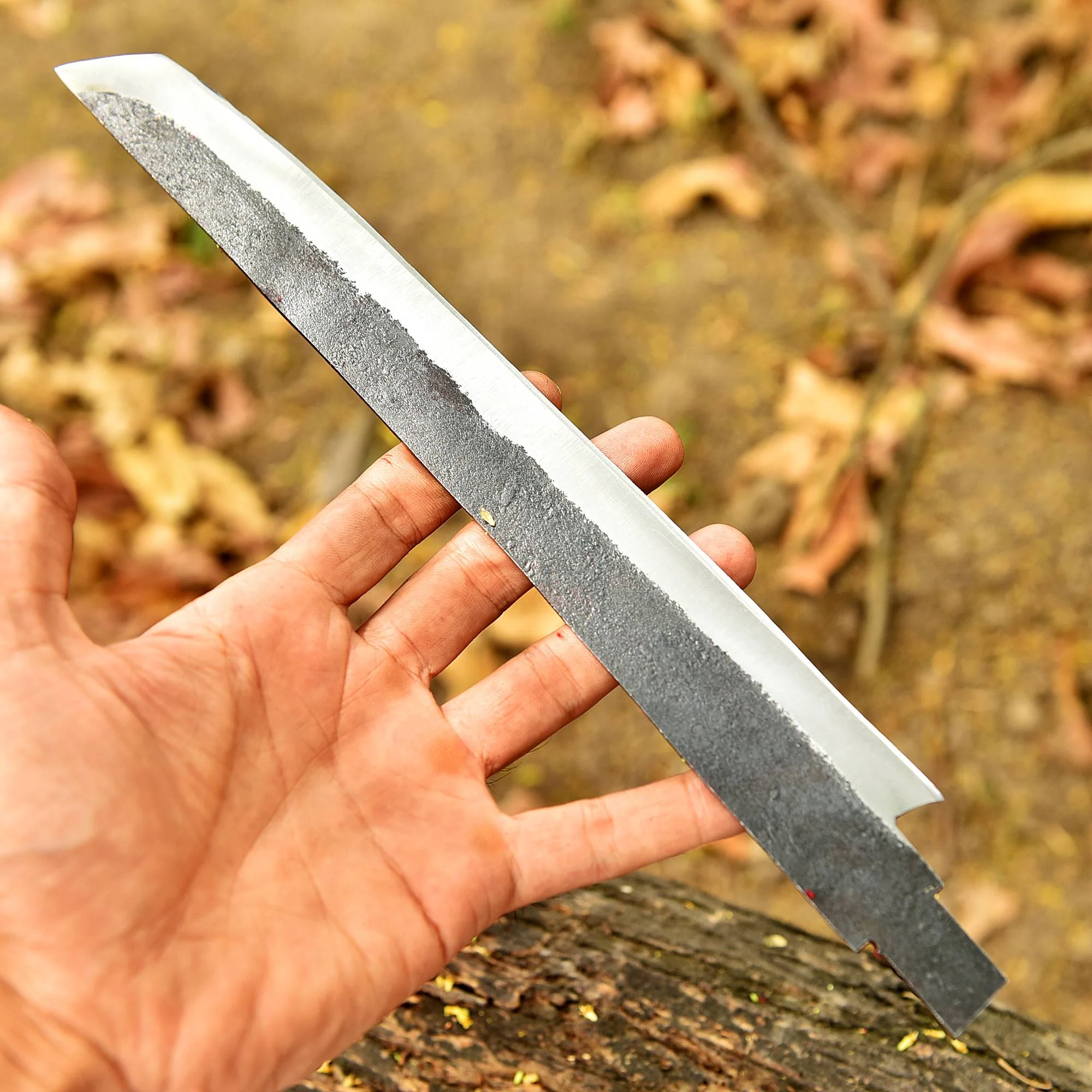 Handcrafted Precision Carbon Steel D2 Blade Utility Blank Blade Knife - Image 3
