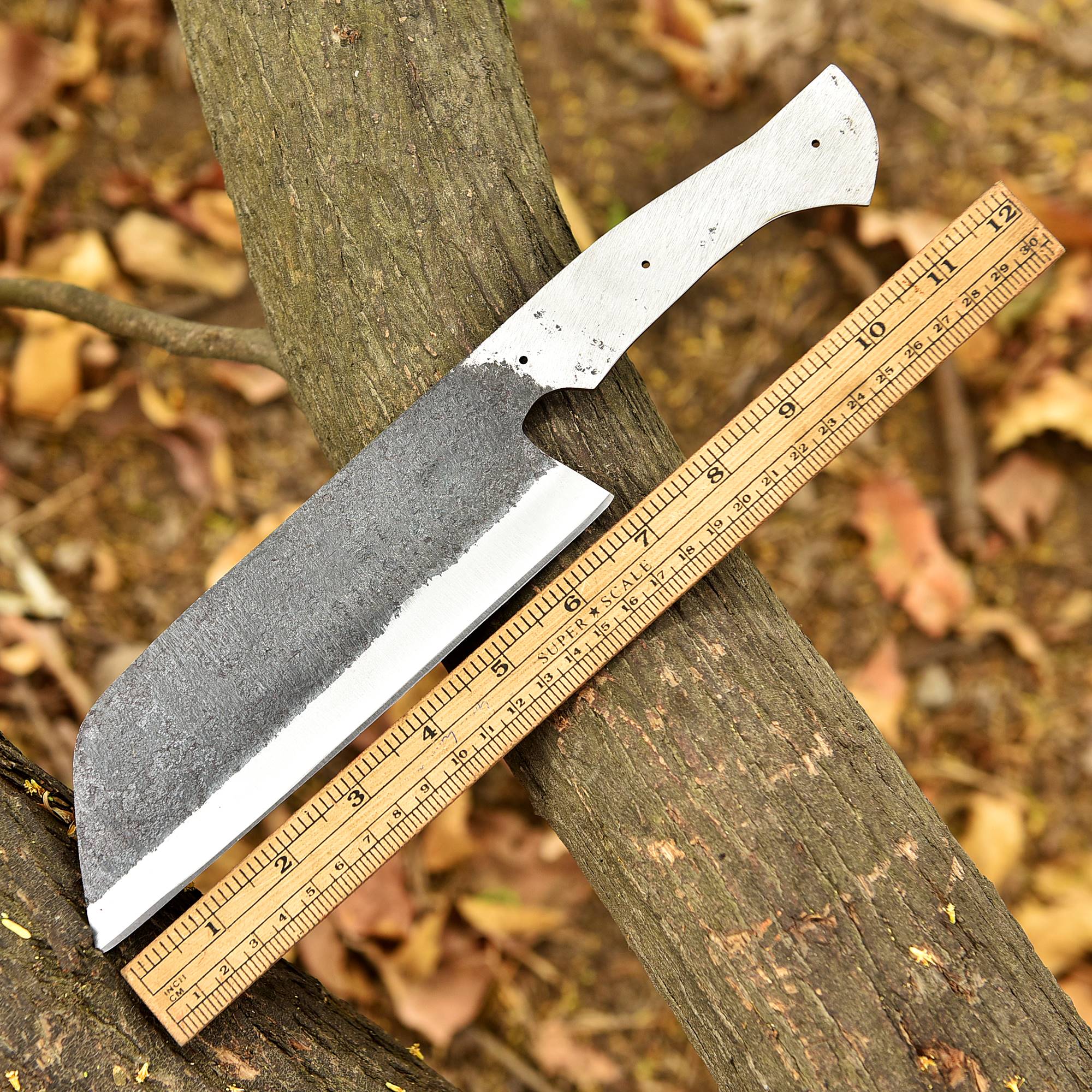 Handmade Carbon Steel D2 Blade Cleaver Blank Blade Full Tang Butcher Knife - Image 4