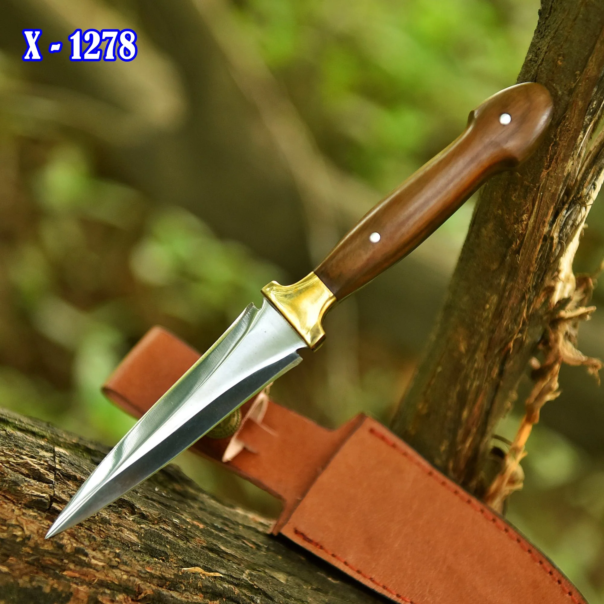 Handmade Carbon Steel Double Edge Dagger Knife Full Tang Knife EDC - Image 2