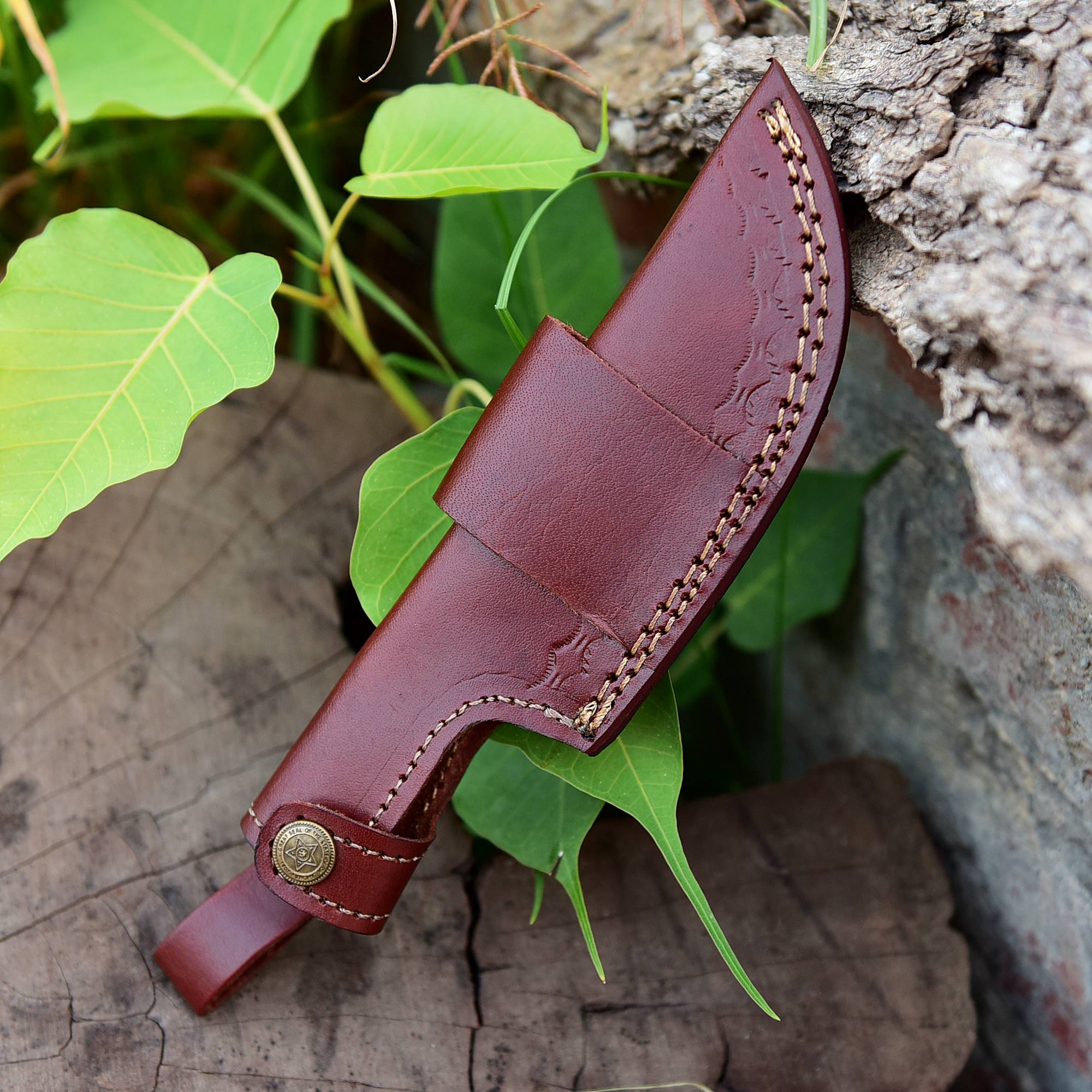 Handmade Cowhide Leather Fixed Blade Knife Belt Carry Sheath - Image 12