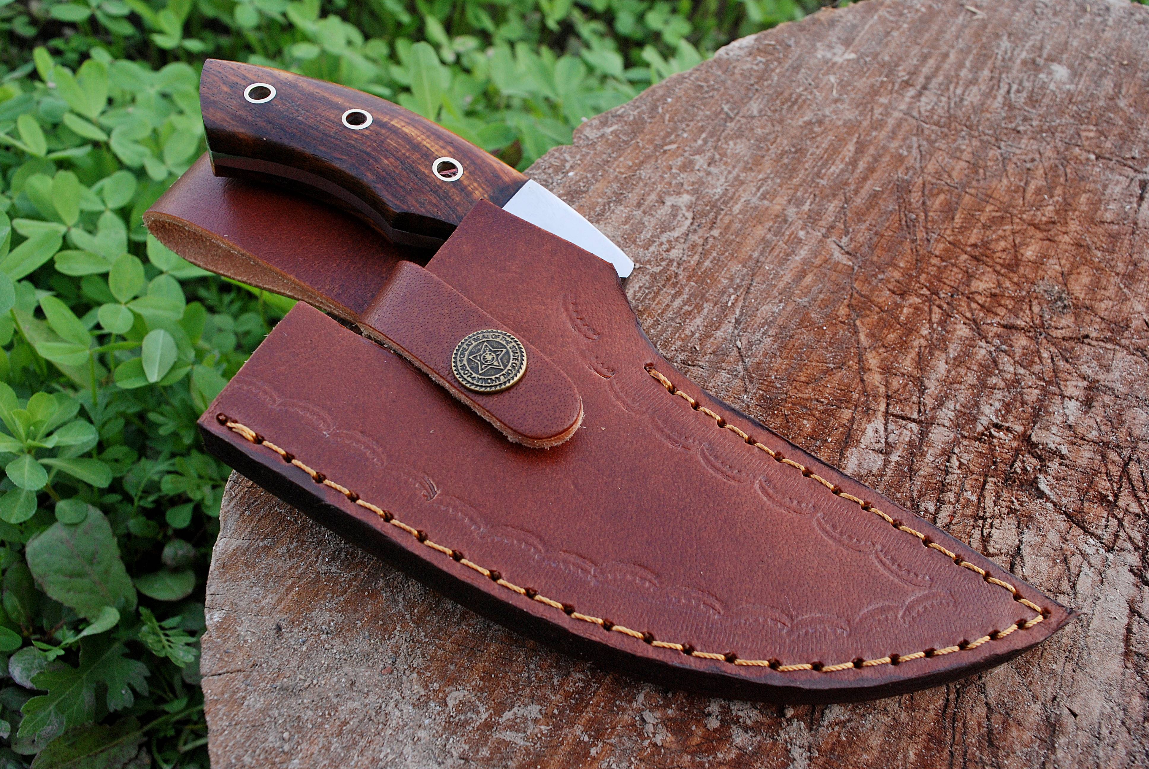 Handmade Damascus Alaska Ulu Knife Ideal Pizza Cutter Skinner Wood Handle x-195 - Image 8