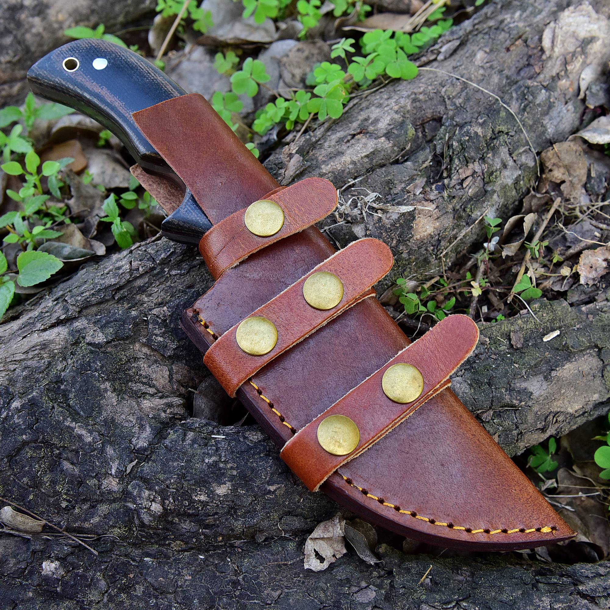 Handmade Damascus Hunting Knife - G10 Micarta Handle x-110 - Image 5