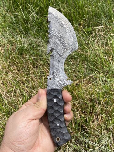 Handmade Damascus Steel Bowie Knife Multi-Purpose Hunting Skinner - with Leather Sheath - Image 8
