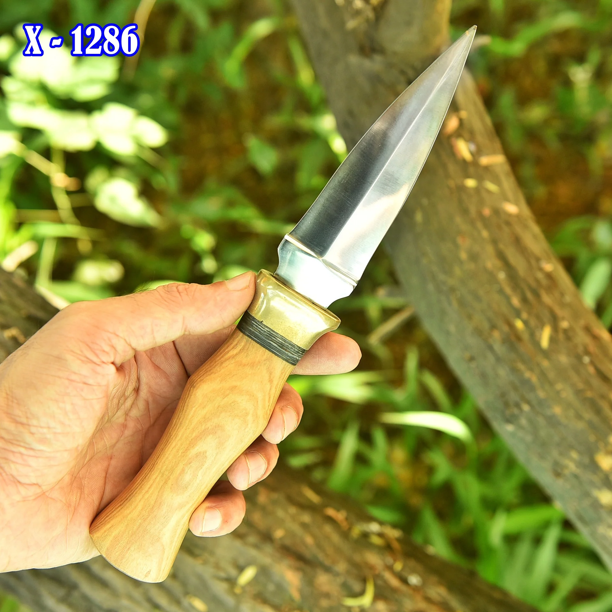 Handmade Damascus Steel Dagger Knife Full Tang Knife With Sheath - Image 3