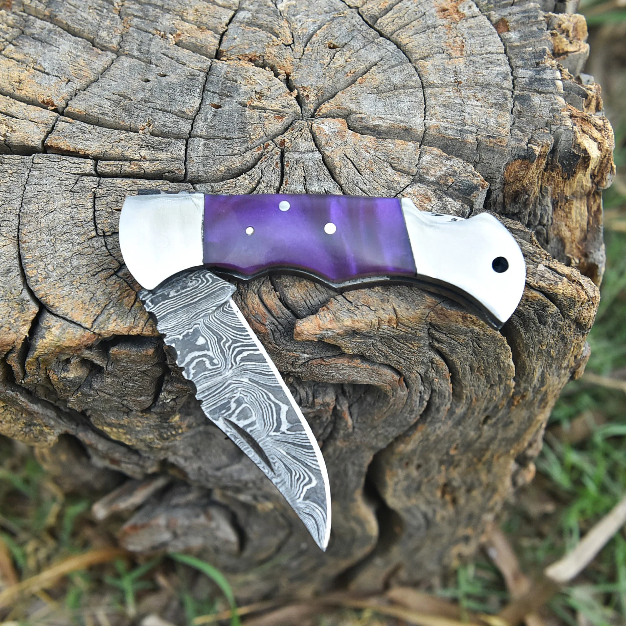 Handmade Damascus Steel Gentleman Folding Pocket Knife Everyday Carry - Image 4