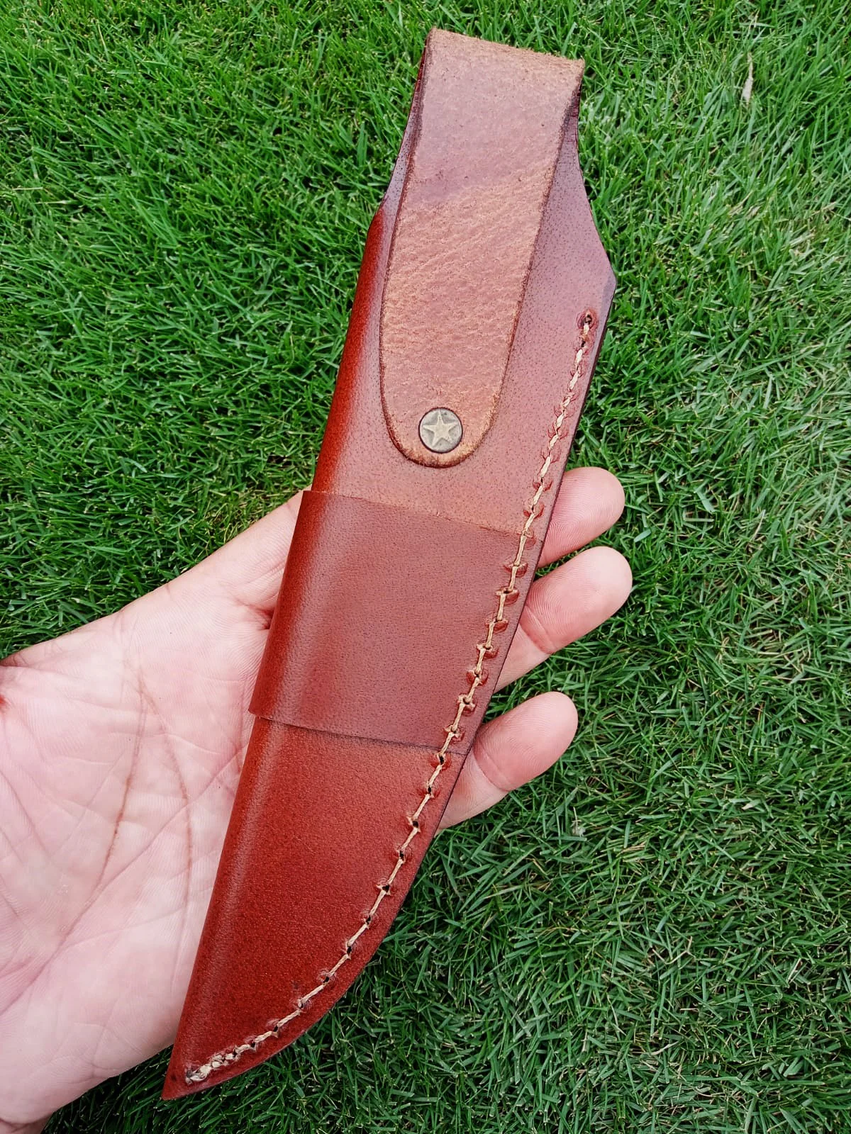 Handmade Full Grain Leather Knife Fixed Blade Outdoor Camping Sheath - Image 10