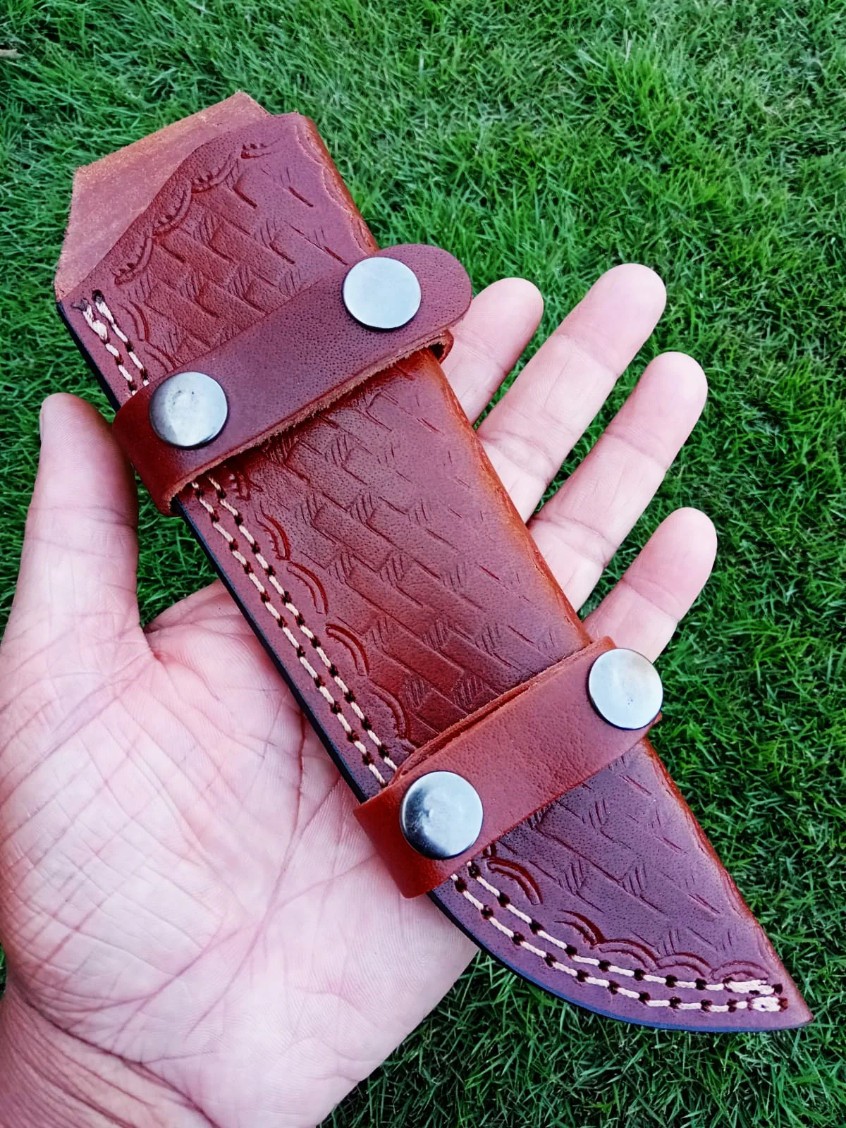 Handmade Genuine Leather Tracker Knife Fixed Blade Knife Sheath - Image 12
