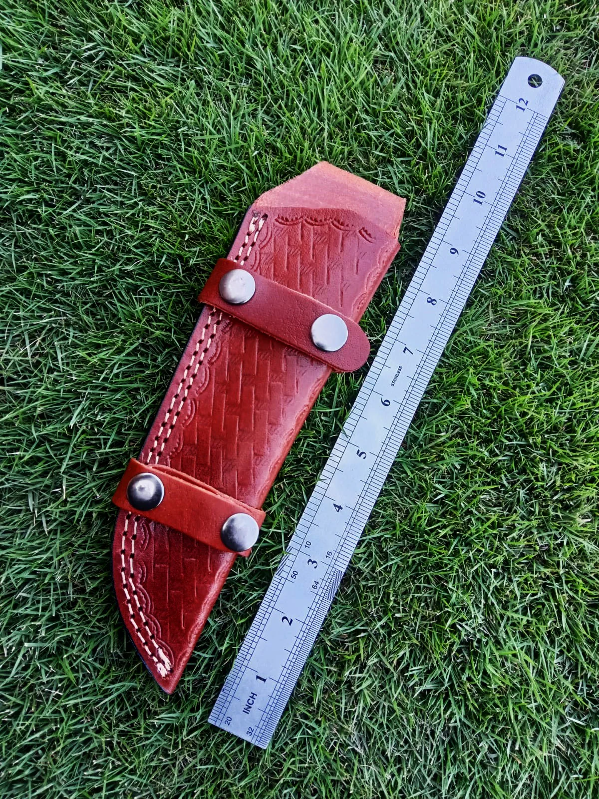 Handmade Genuine Leather Tracker Knife Fixed Blade Knife Sheath - Image 3
