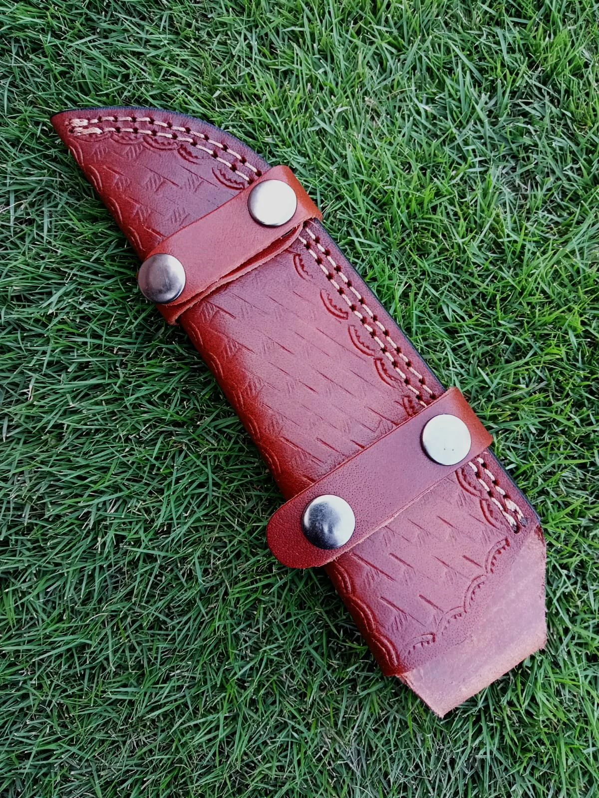Handmade Genuine Leather Tracker Knife Fixed Blade Knife Sheath - Image 5