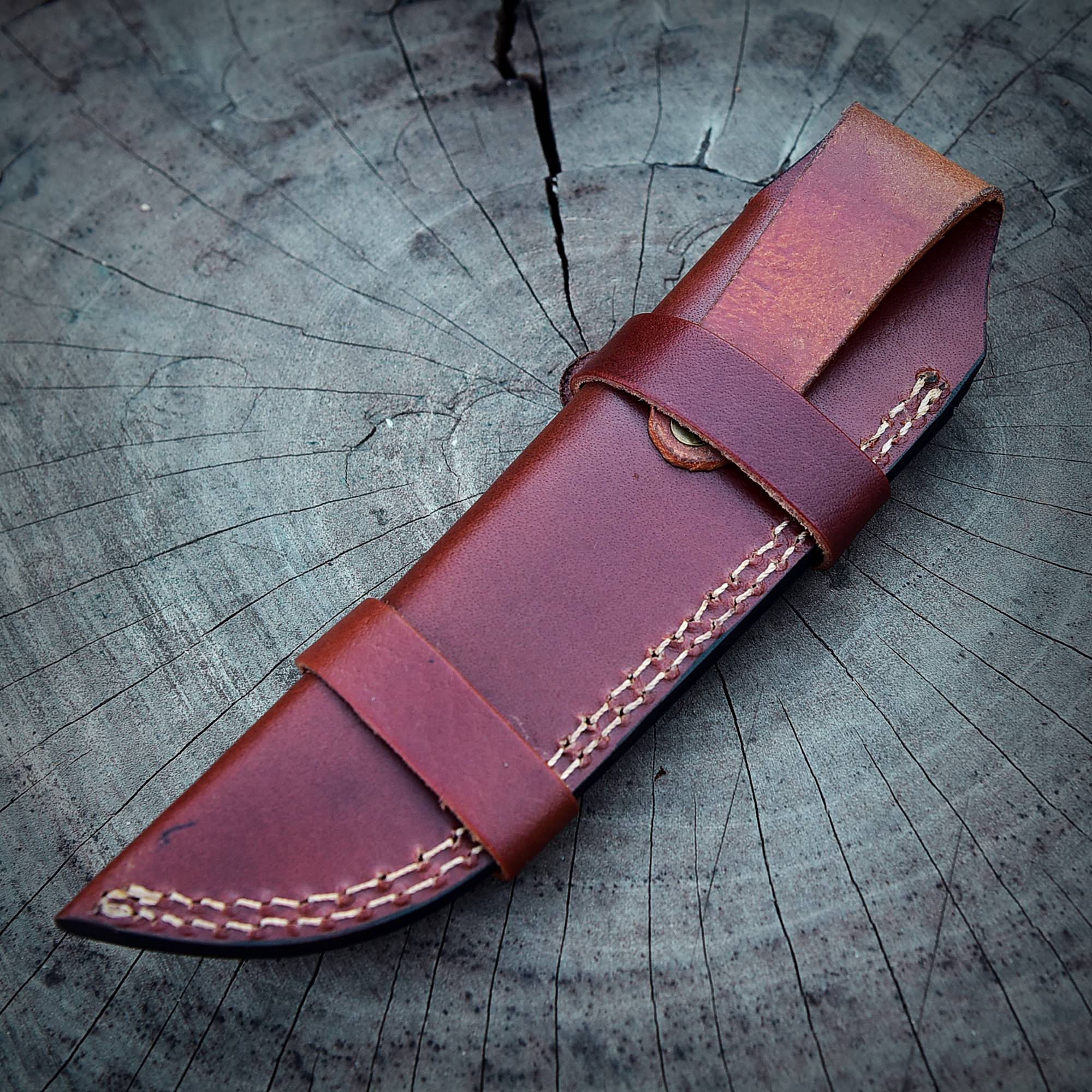 Handmade Genuine Leather Tracker Knife Fixed Blade Knife Sheath - Image 9