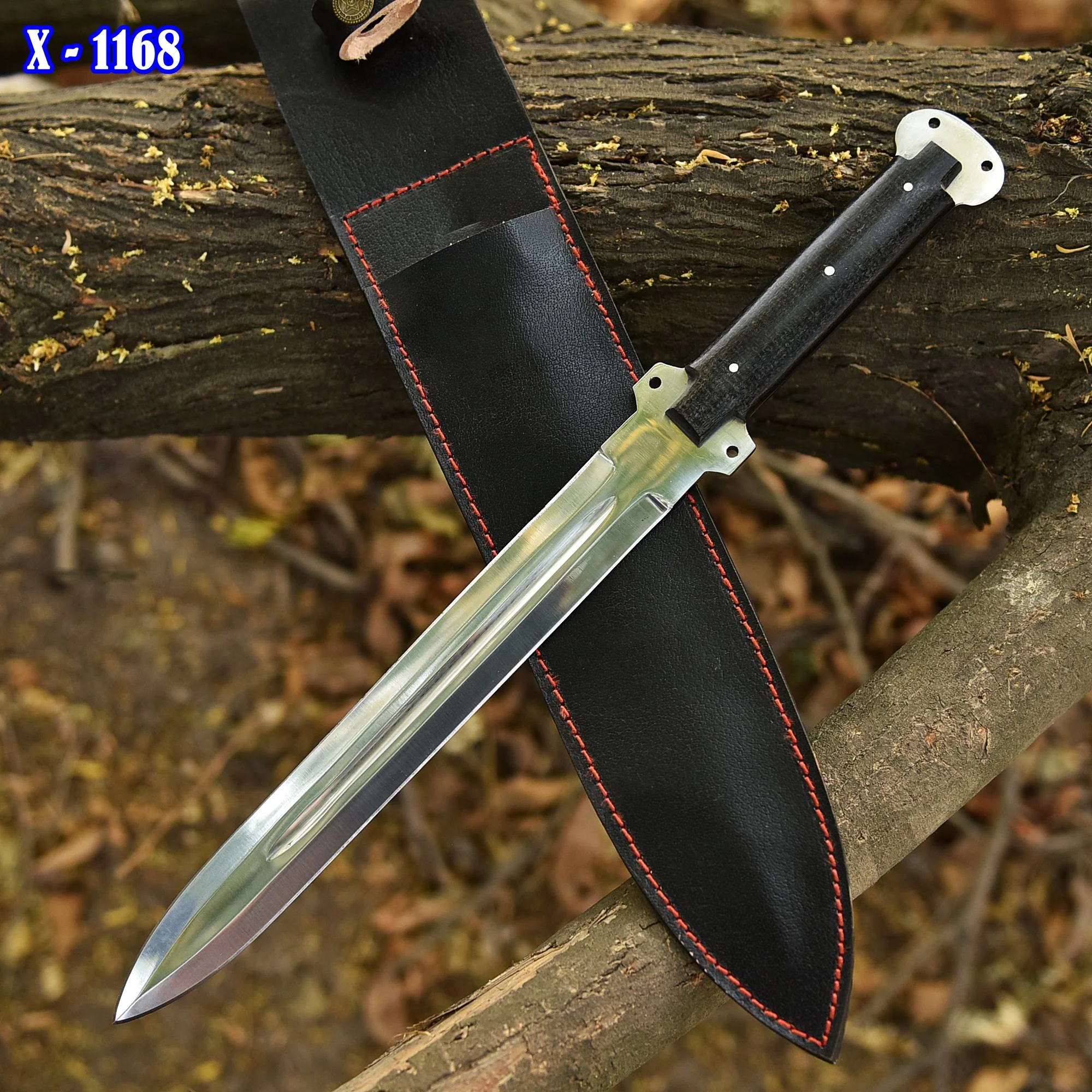 Handmade High End Tactical Carbon Steel Double Edge D2 Blade Dagger - Image 2
